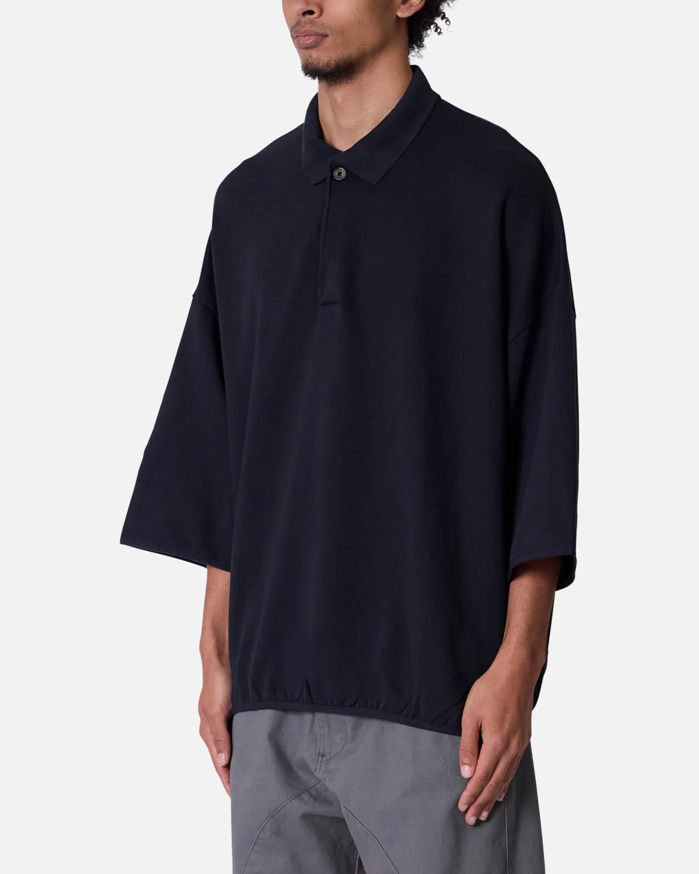 MNML Oversized Knit Polo Shirt Black sold by Culture Kings product image thumbnail 3