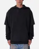 MNML Over Tee Layered Hoodie Washed Black sold by Culture Kings