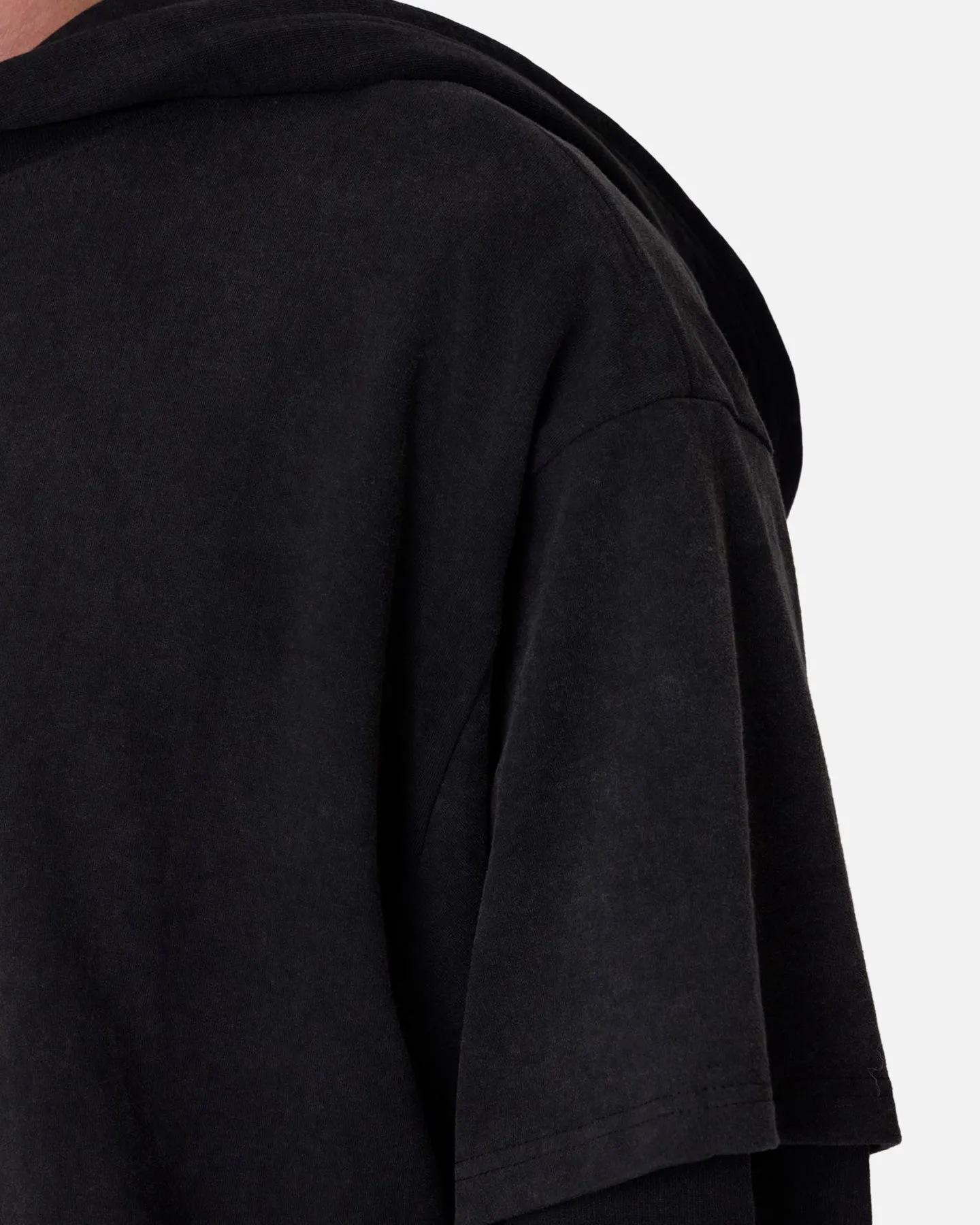 MNML Over Tee Layered Hoodie Washed Black sold by Culture Kings product image thumbnail 5