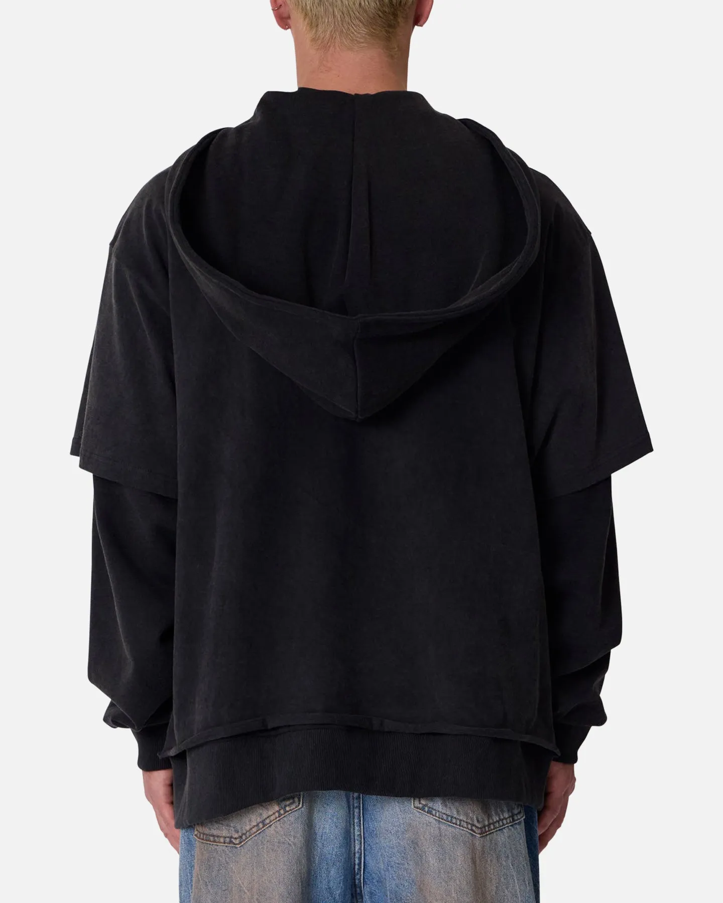 MNML Over Tee Layered Hoodie Washed Black sold by Culture Kings product image thumbnail 2