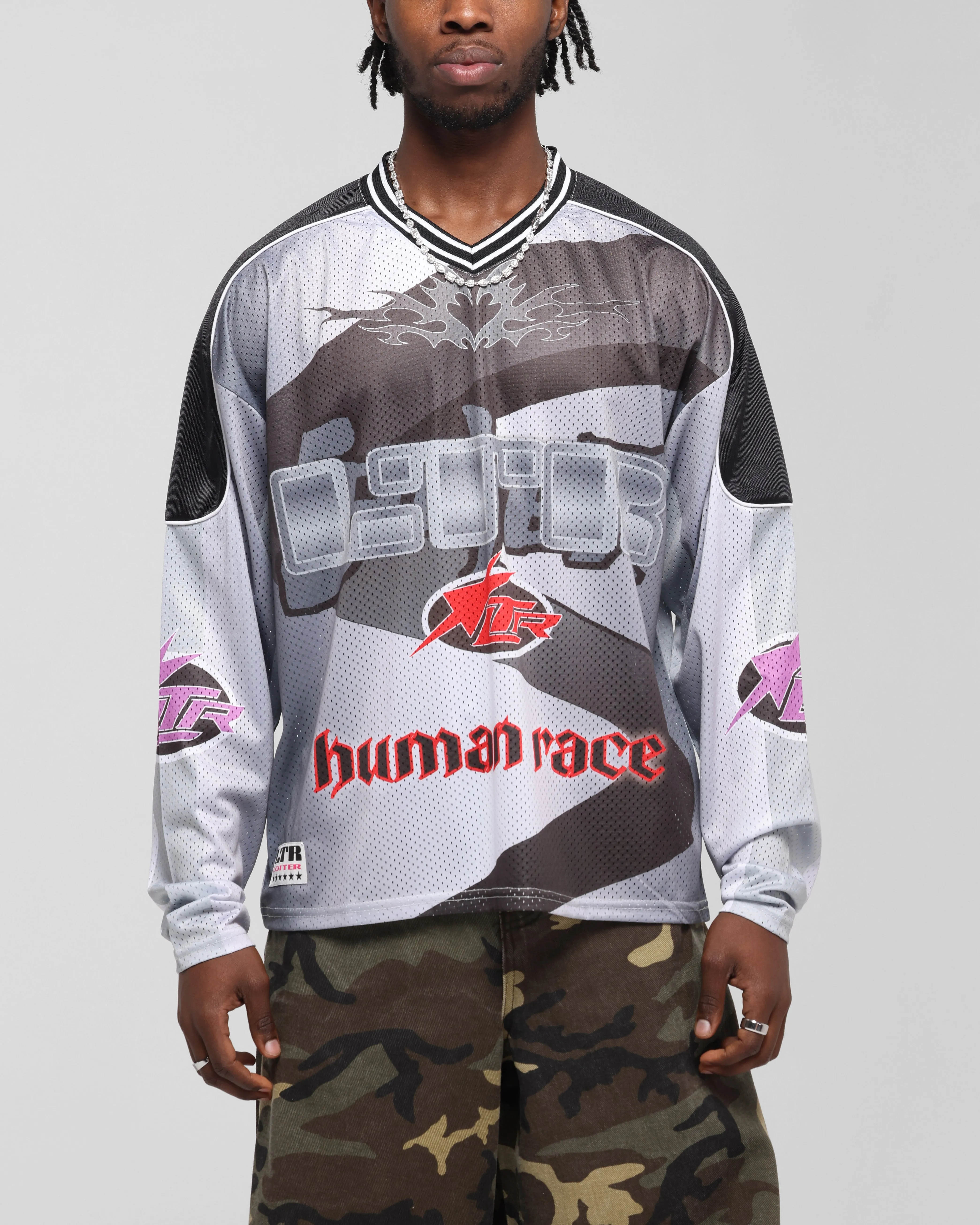 Loiter Cyber Hockey Jersey Grey/Black sold by Culture Kings