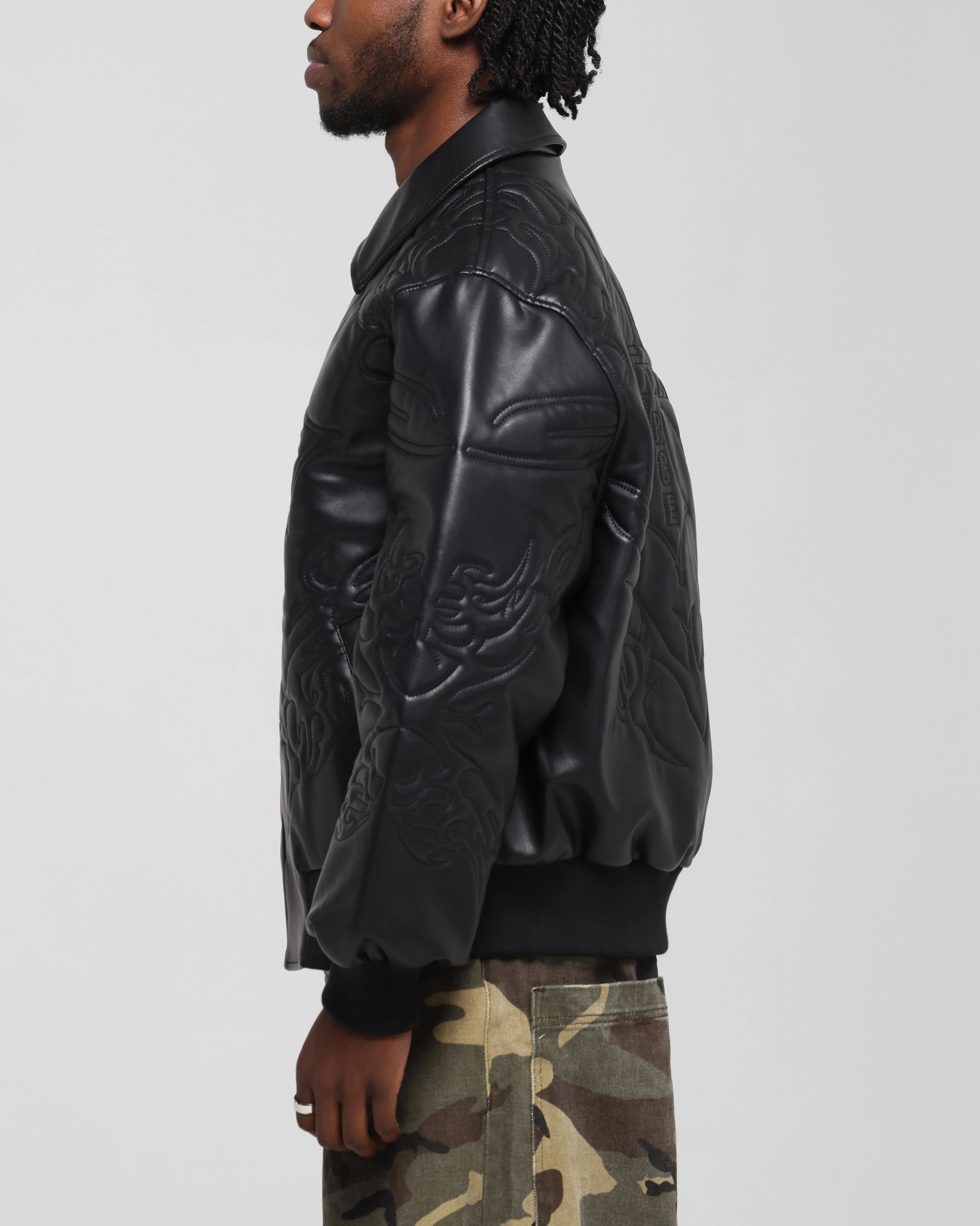 Loiter Fury Leather Jacket Washed Black sold by Culture Kings product image thumbnail 5