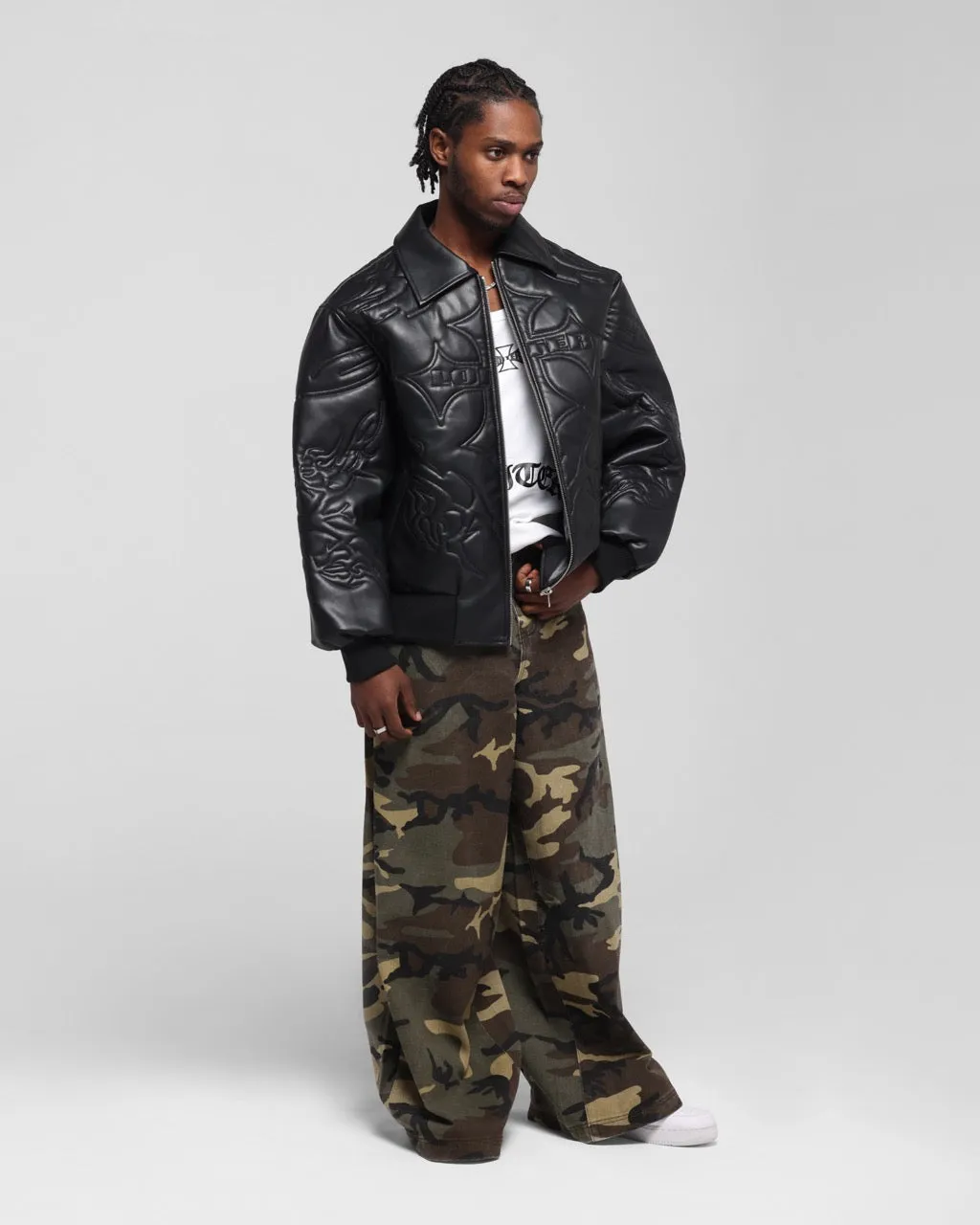 Loiter Fury Leather Jacket Washed Black sold by Culture Kings product image thumbnail 3