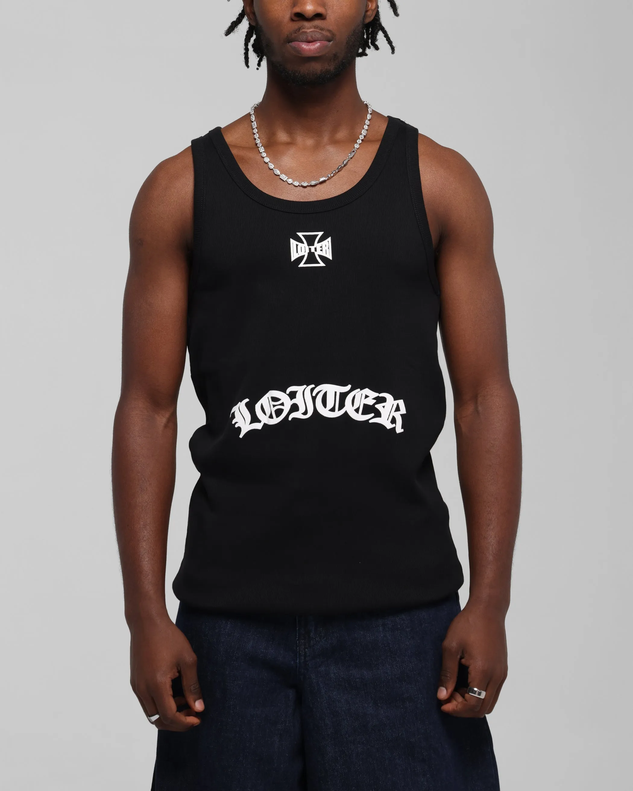 Loiter Gothic Tank Black sold by Culture Kings