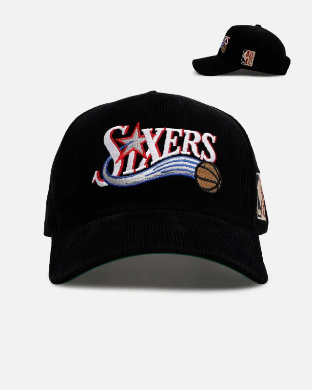 Mitchell & Ness Philadelphia 76ers 'Vintage Cord' Pro Pinch Corduroy Snapback Black sold by Culture Kings