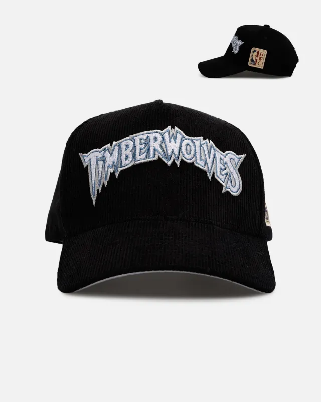 Mitchell & Ness Minnesota Timberwolves 'Vintage Cord' Pro Pinch Corduroy Snapback Black sold by Culture Kings