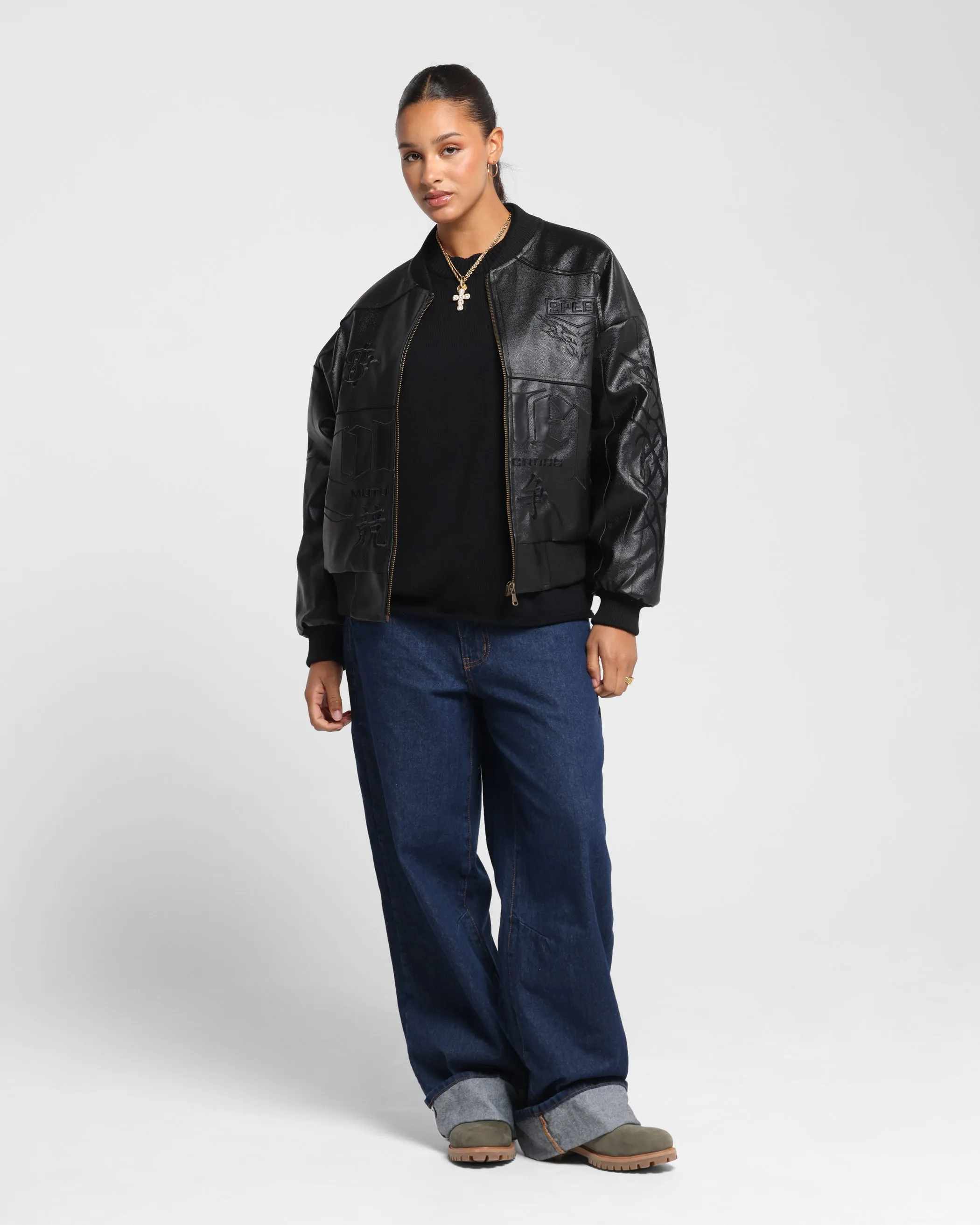 Loiter Tokyo Drift Vegan Leather Jacket Black sold by Culture Kings product image thumbnail 4