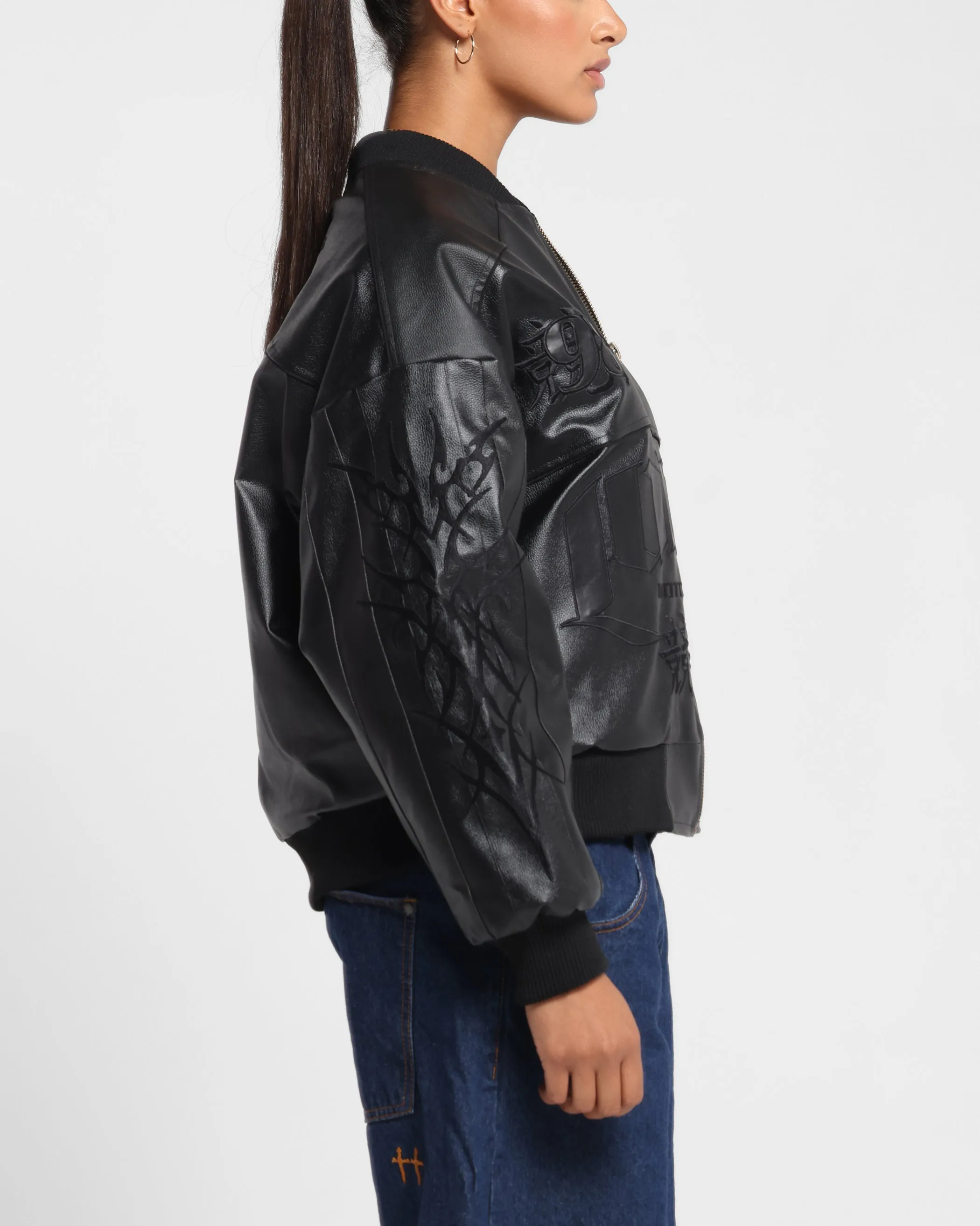 Loiter Tokyo Drift Vegan Leather Jacket Black sold by Culture Kings product image thumbnail 5