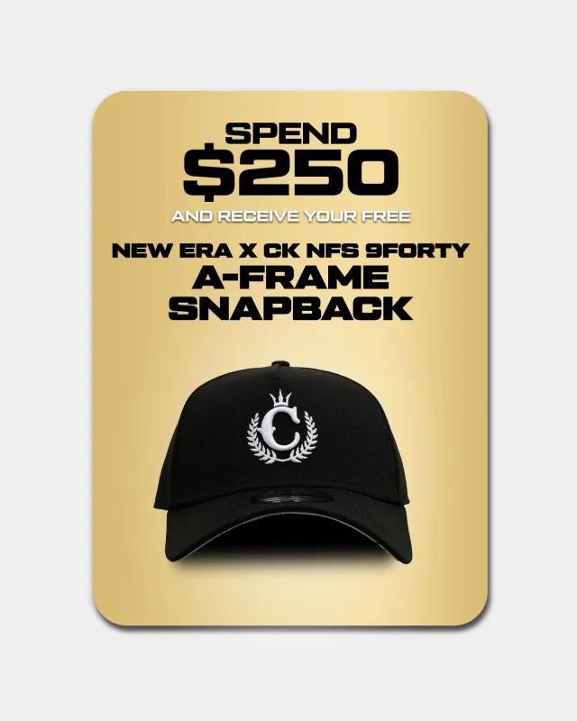 New Era X Culture Kings 9FORTY A-Frame Snapback Black/White sold by Culture Kings