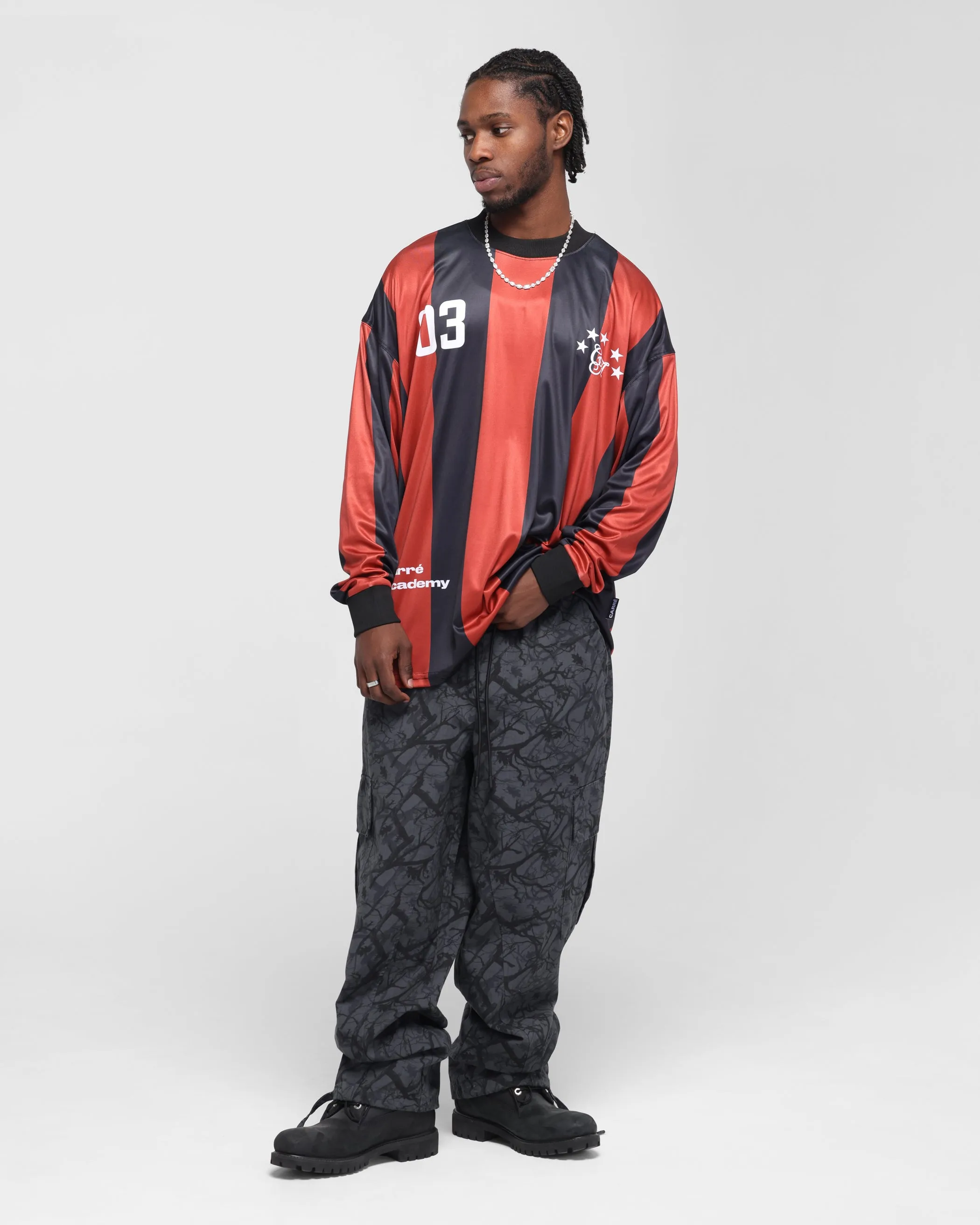 Carre Academy Oversized Long Sleeve T-Shirt Red/Black sold by Culture Kings product image thumbnail 2