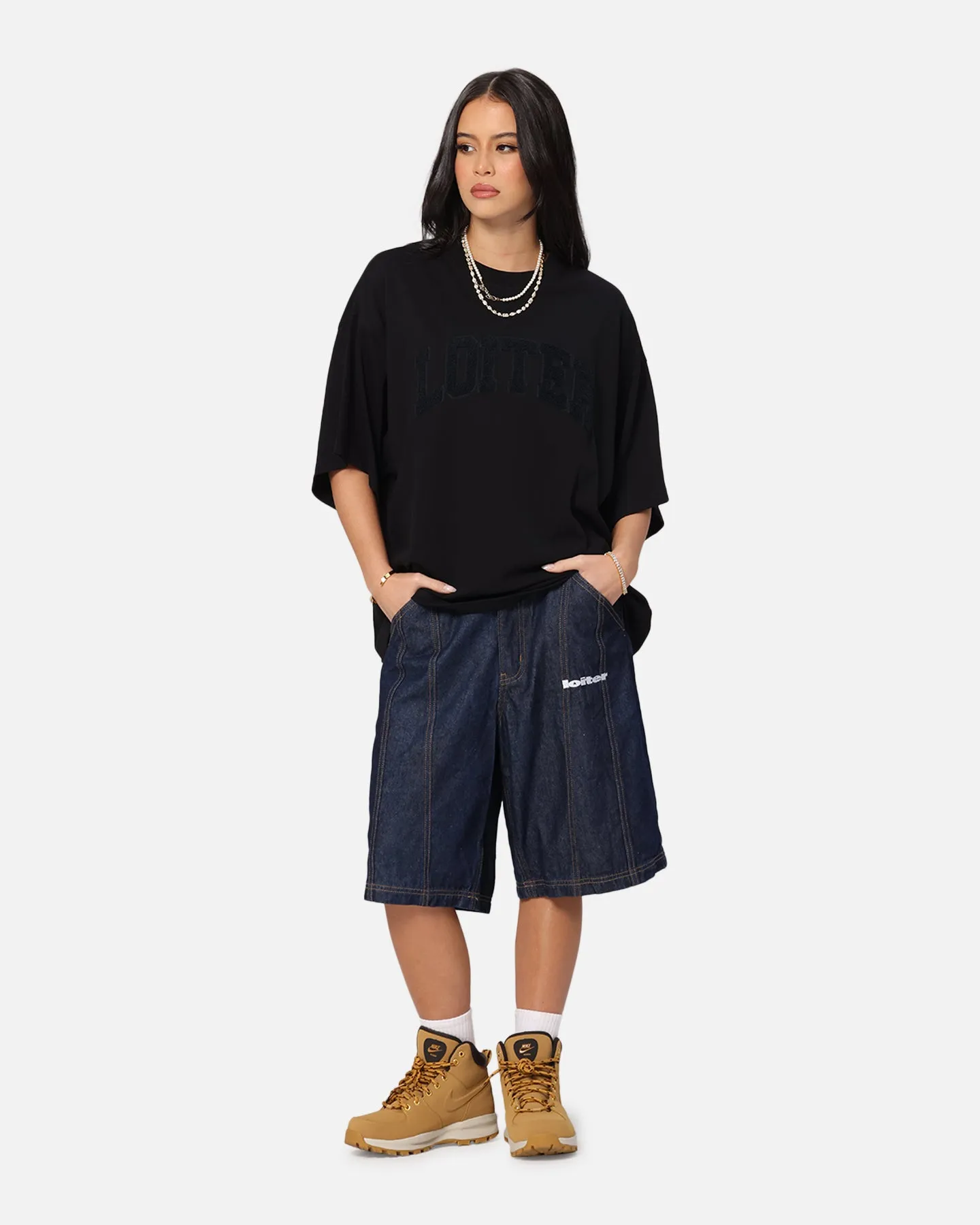 Loiter Arch Premium Boxy T-Shirt Black sold by Culture Kings product image thumbnail 2