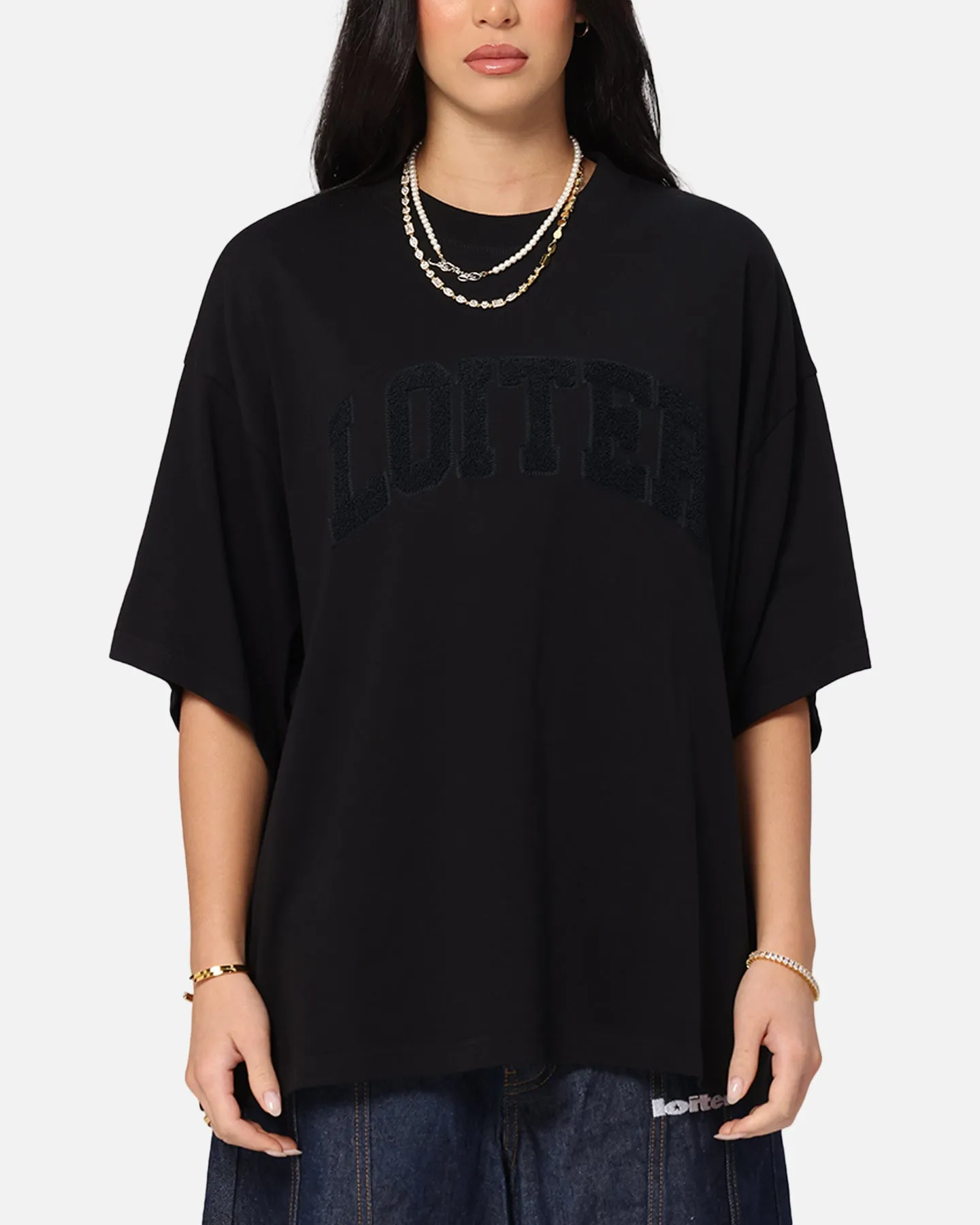 Loiter Arch Premium Boxy T-Shirt Black sold by Culture Kings