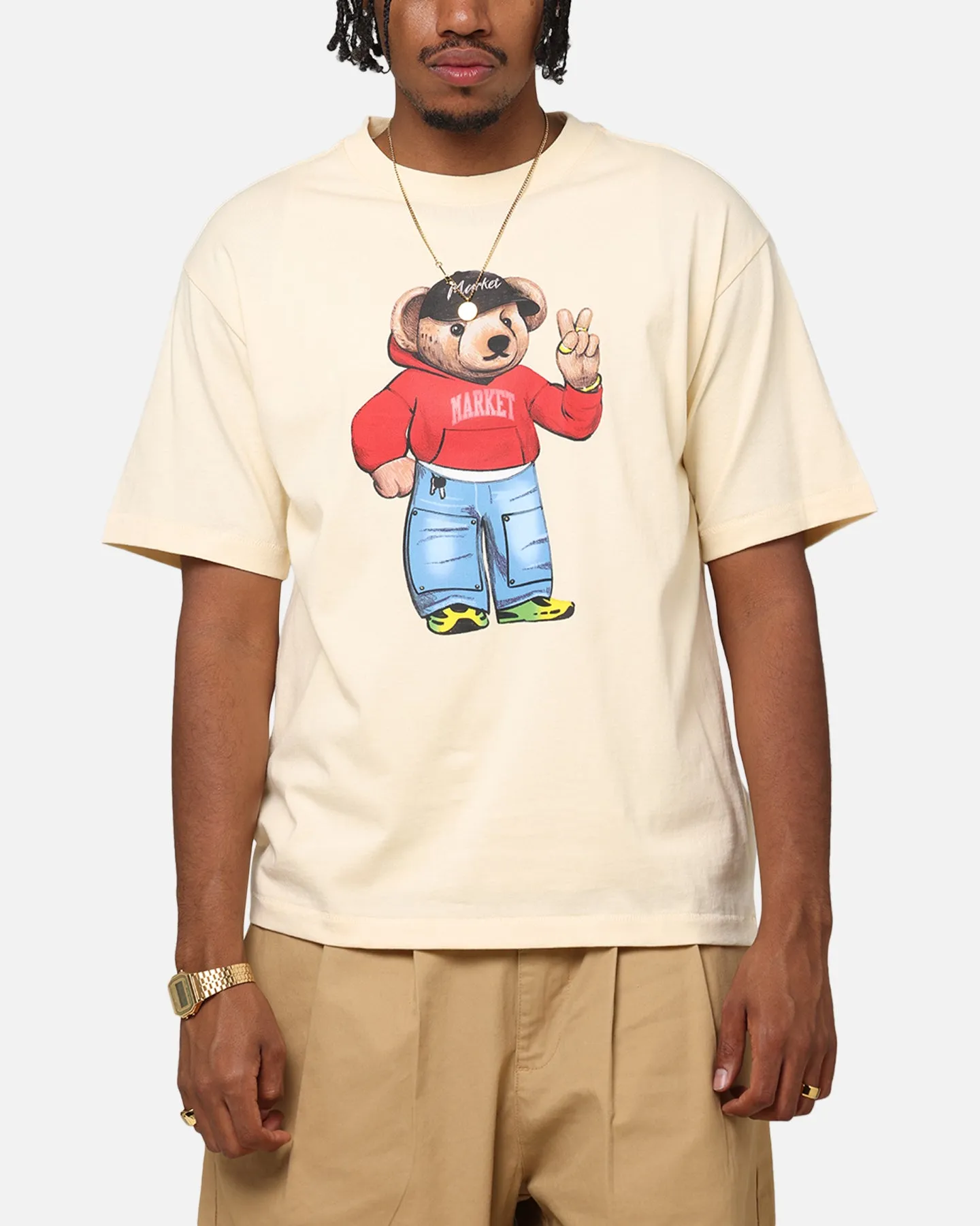 Market Fit Check Bear T-Shirt Cream sold by Culture Kings