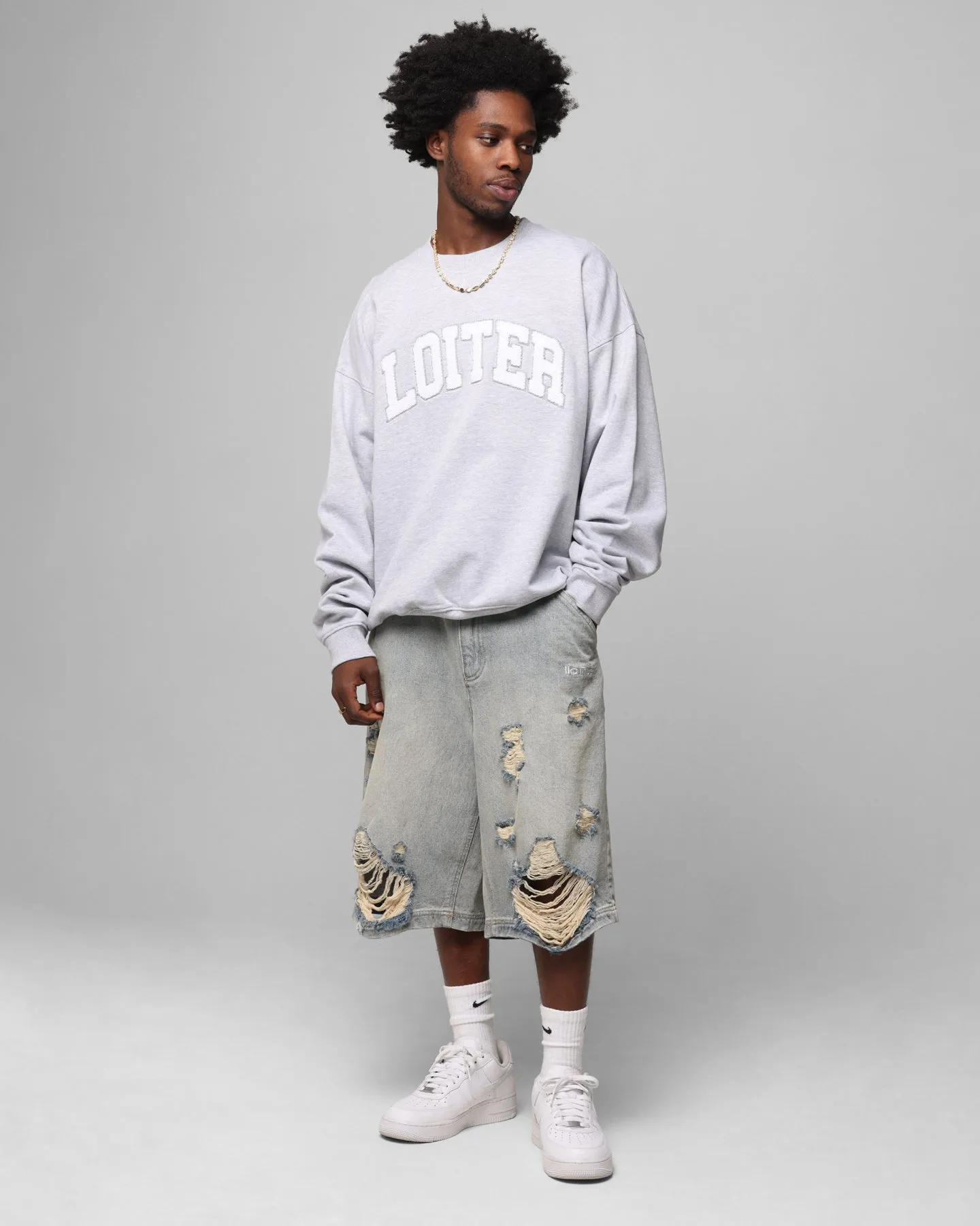 Loiter Arch Premium Crewneck Grey sold by Culture Kings product image thumbnail 2