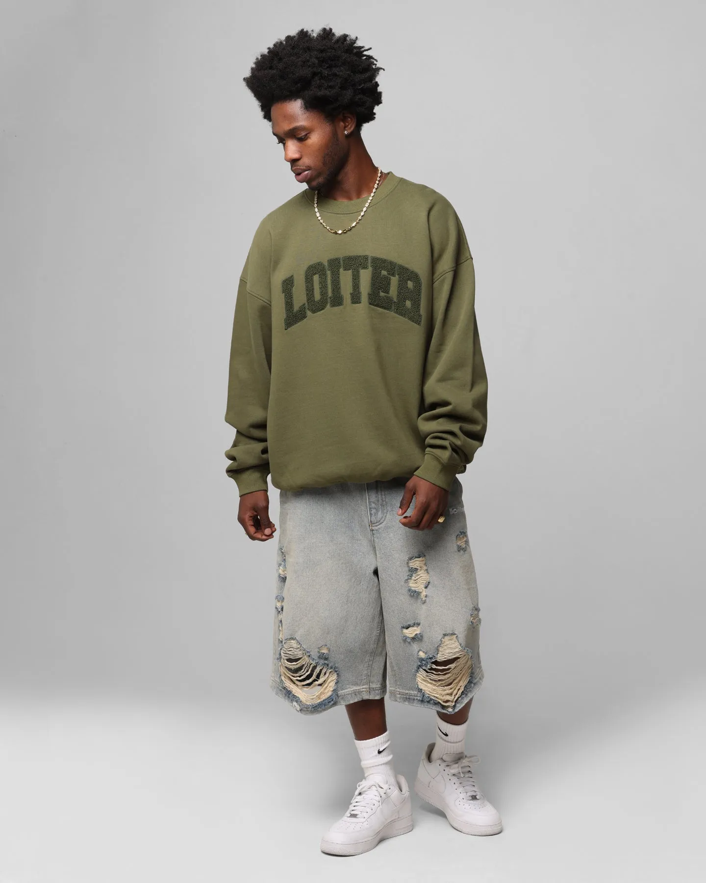 Loiter Arch Premium Crewneck Khaki sold by Culture Kings product image thumbnail 2