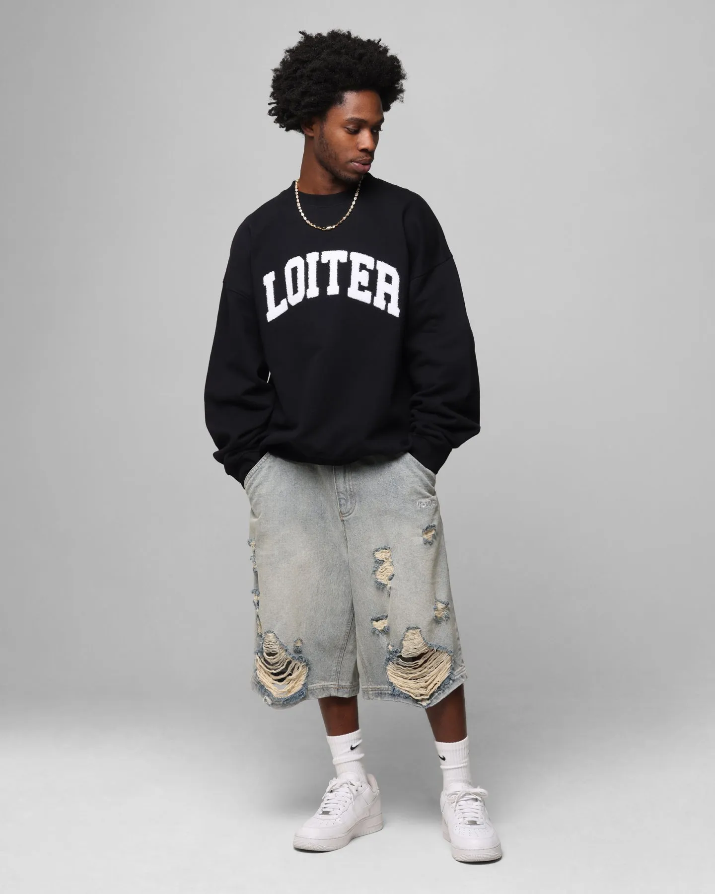 Loiter Arch Premium Crewneck Black sold by Culture Kings product image thumbnail 2