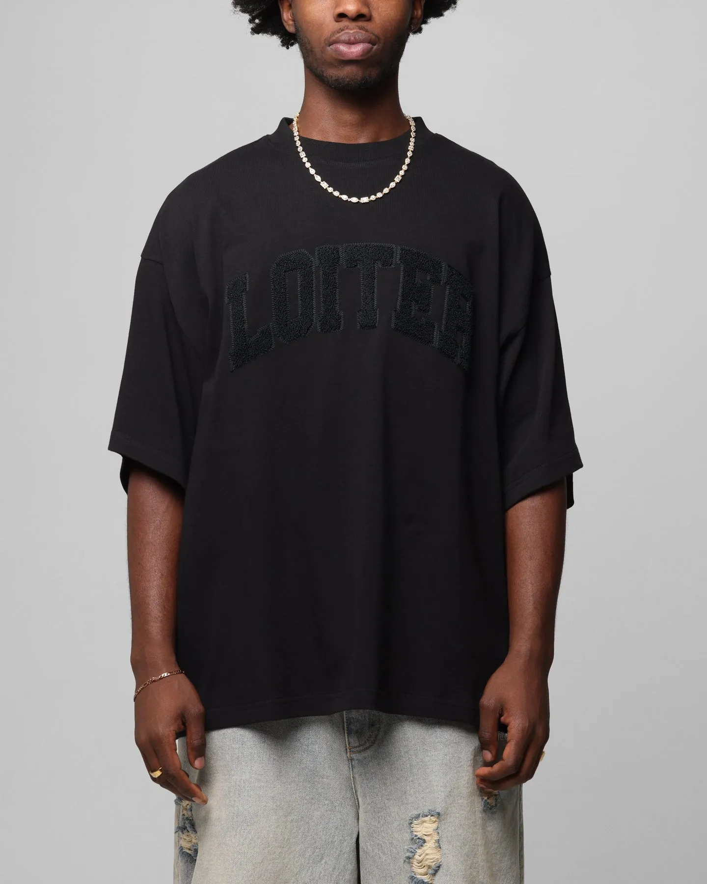 Loiter Arch Premium Boxy T-Shirt Black sold by Culture Kings