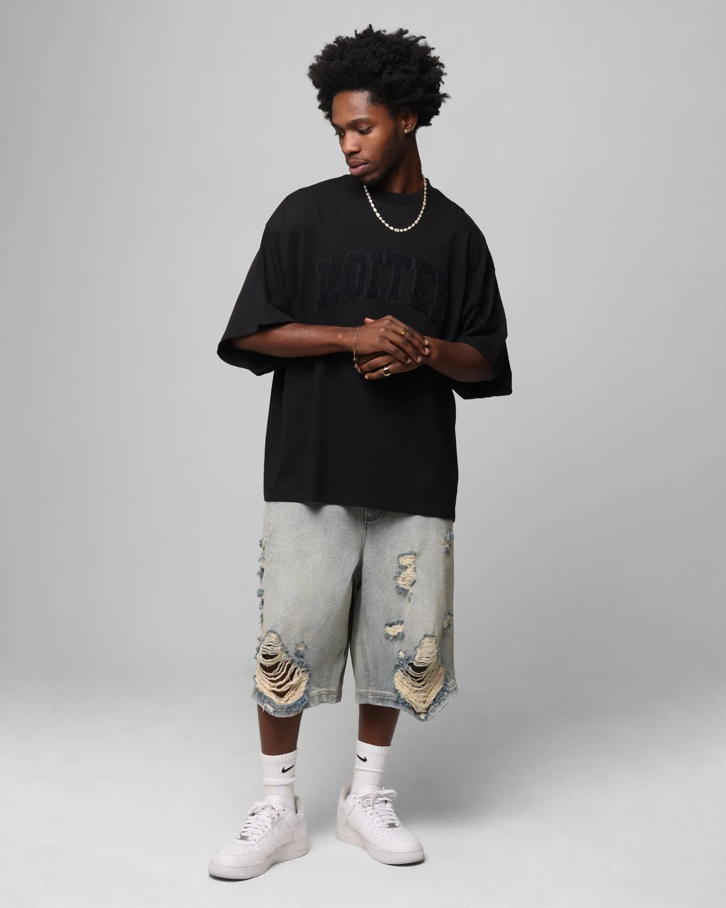 Loiter Arch Premium Boxy T-Shirt Black sold by Culture Kings product image thumbnail 2