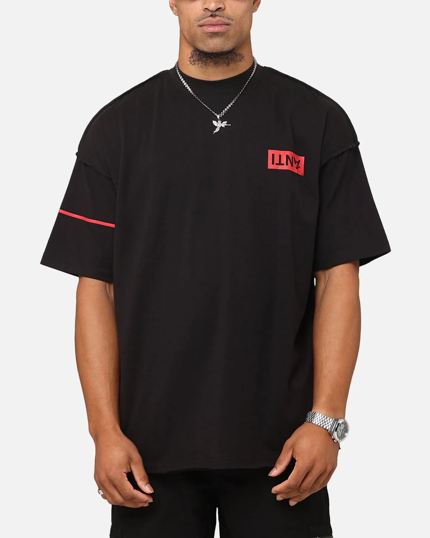 The Anti Order Azero Non Seam Oversized T-Shirt Black/Red sold by Culture Kings product image thumbnail 2
