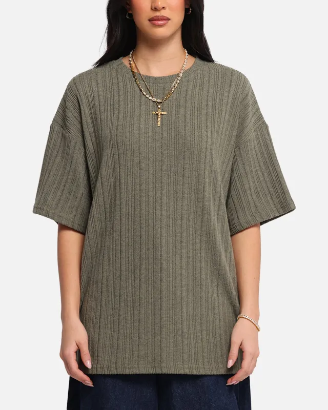 XXIII Rib Knit T-Shirt Olive Marle sold by Culture Kings