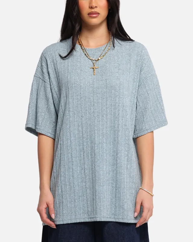 XXIII Rib Knit T-Shirt Blue Marle sold by Culture Kings