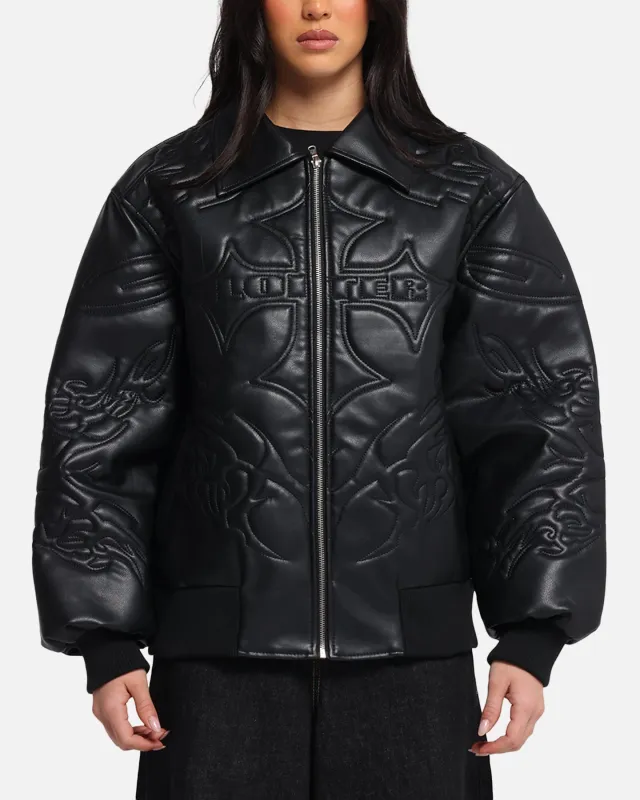 Loiter Fury Vegan Leather Jacket Washed Black sold by Culture Kings