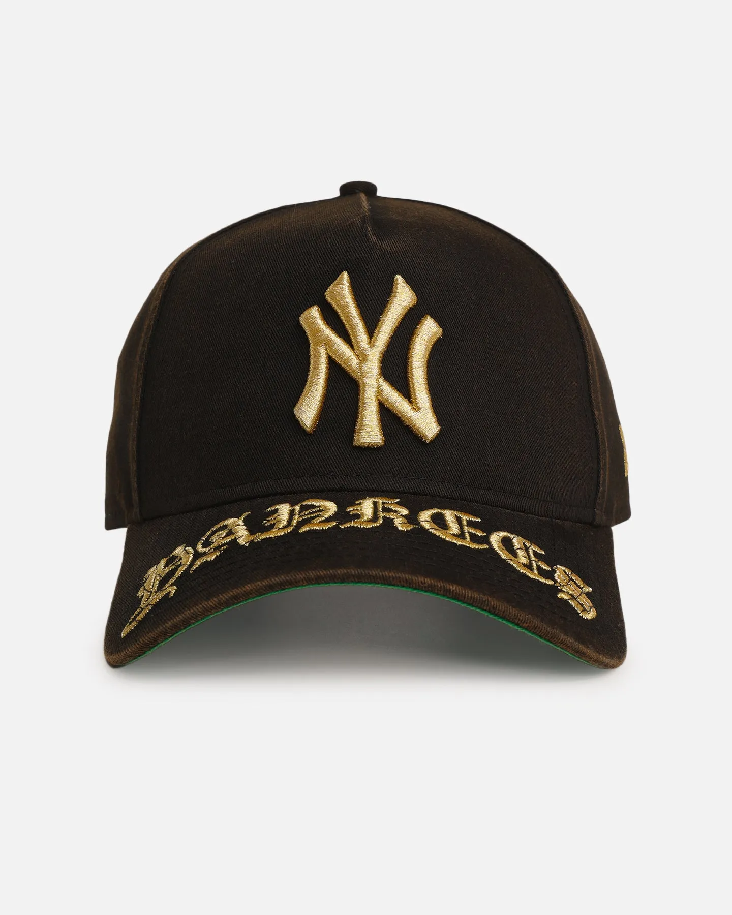 New Era New York Yankees 'Washed Black Gothic Script' 9FORTY A-Frame Snapback Black sold by Culture Kings