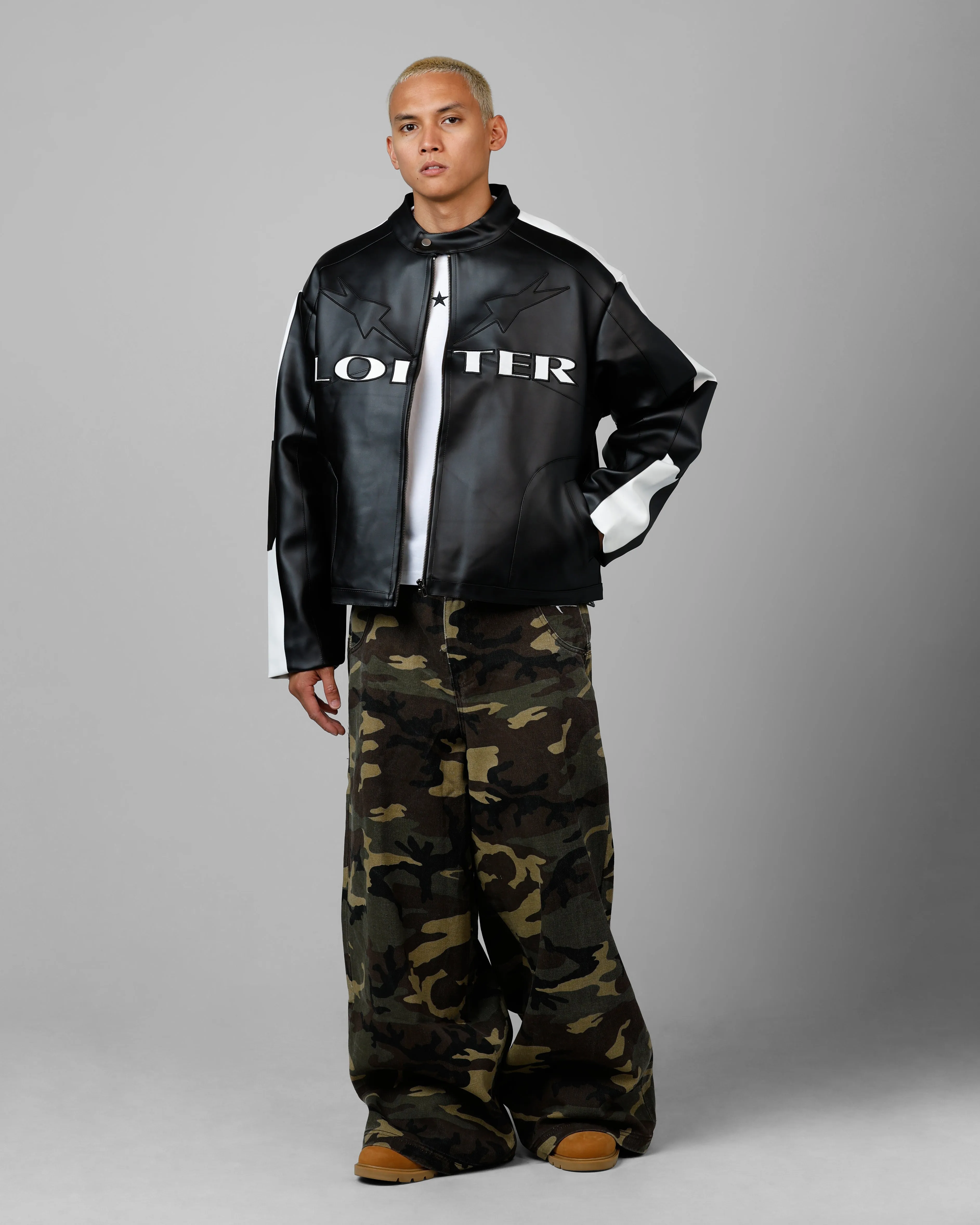 Loiter Engine Vegan Leather Jacket Black sold by Culture Kings product image thumbnail 3