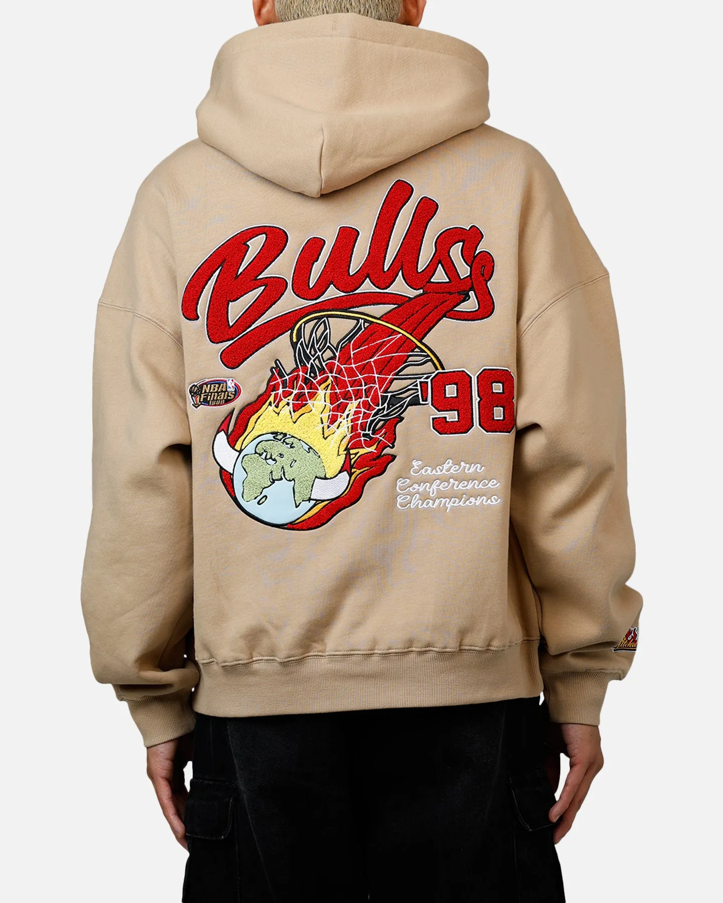 Mitchell & Ness Chicago Bulls Fireball Hoodie Tan sold by Culture Kings
