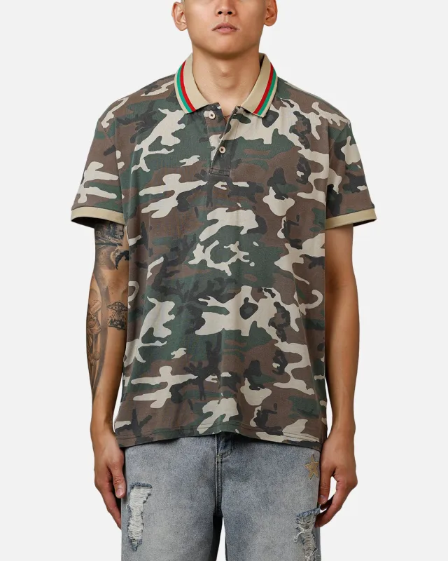 XXIII Printed Polo Shirt Washed Camo made by Culture Kings