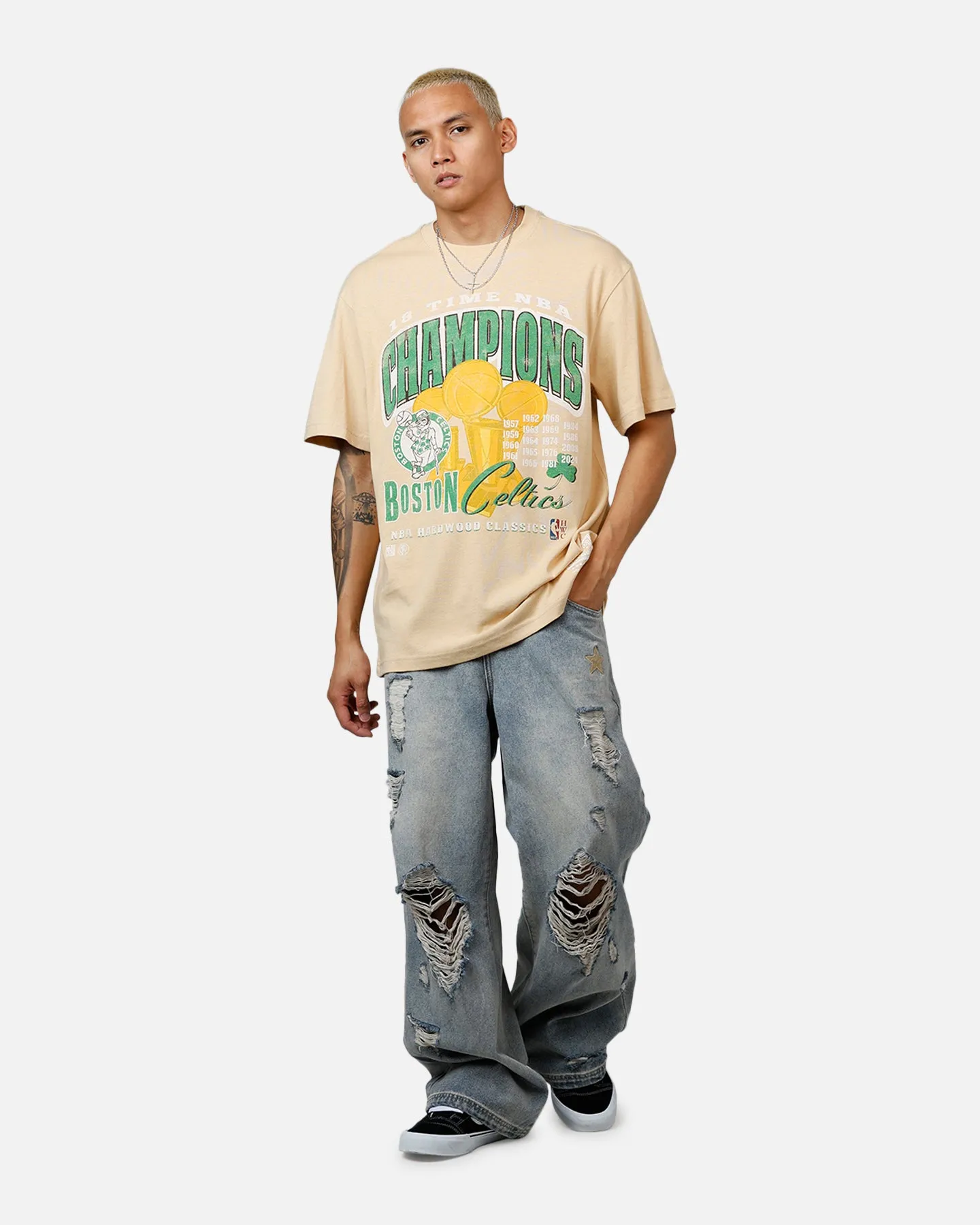 Mitchell & Ness Boston Celtics 18-Time T-Shirt Tan sold by Culture Kings product image thumbnail 3