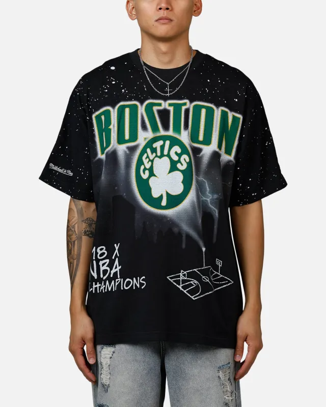 Mitchell & Ness Boston Celtics Skyline T-Shirt Faded Black sold by Culture Kings