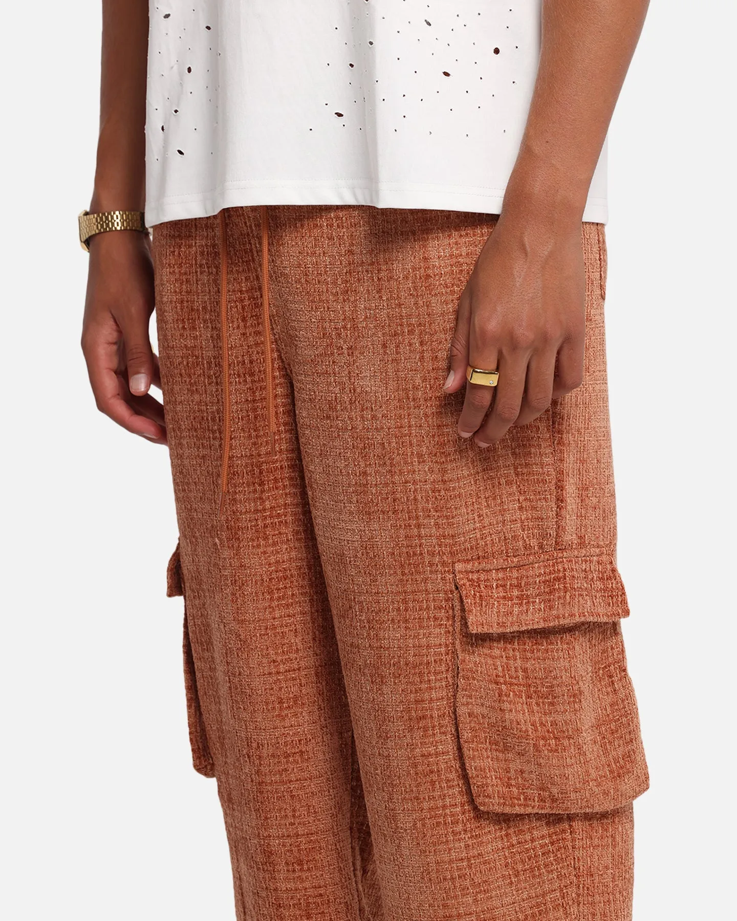 XXIII Boucle Tweed Cargo Pants Rust sold by Culture Kings product image thumbnail 3