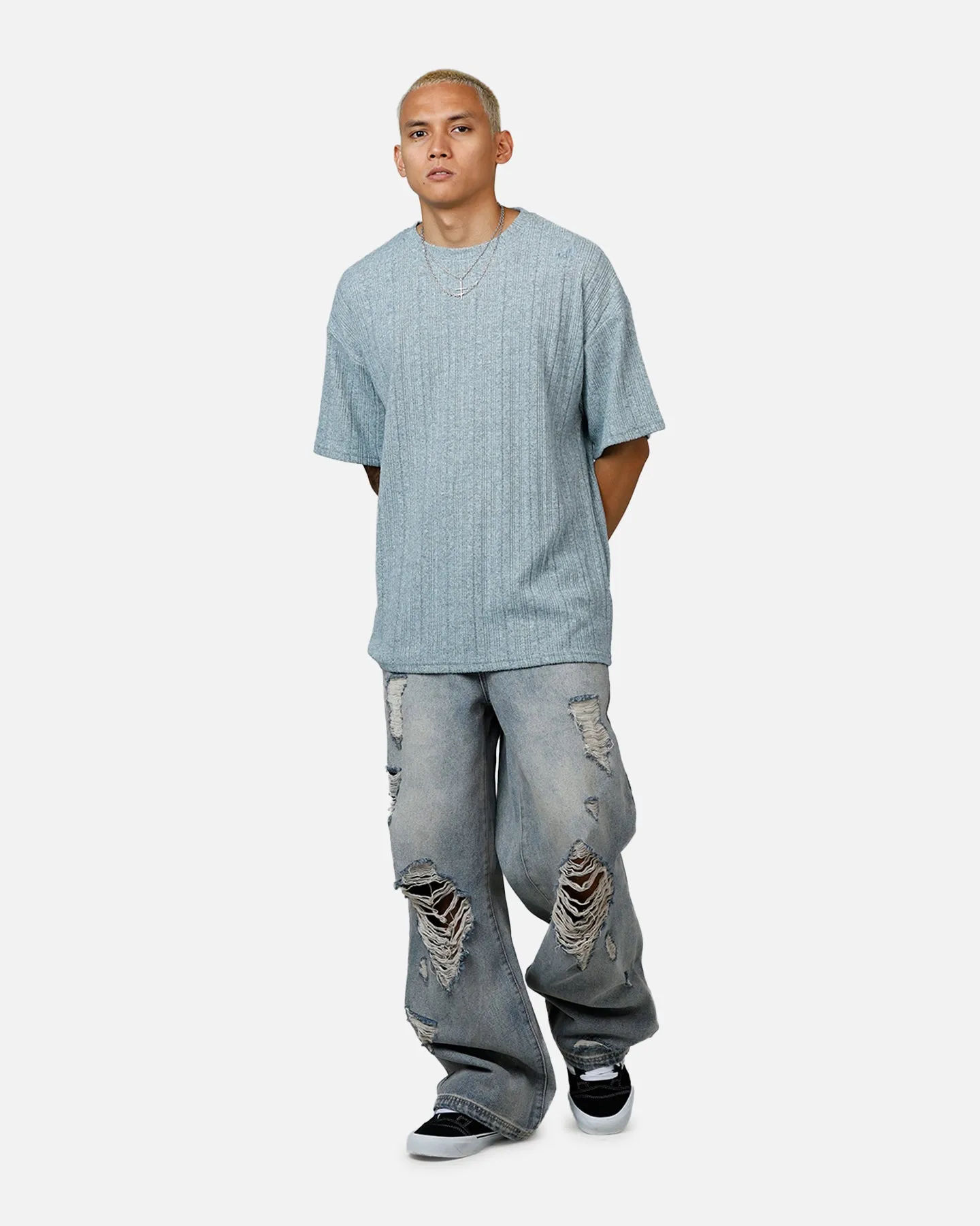 XXIII Rib Knit T-Shirt Blue Marle sold by Culture Kings product image thumbnail 3