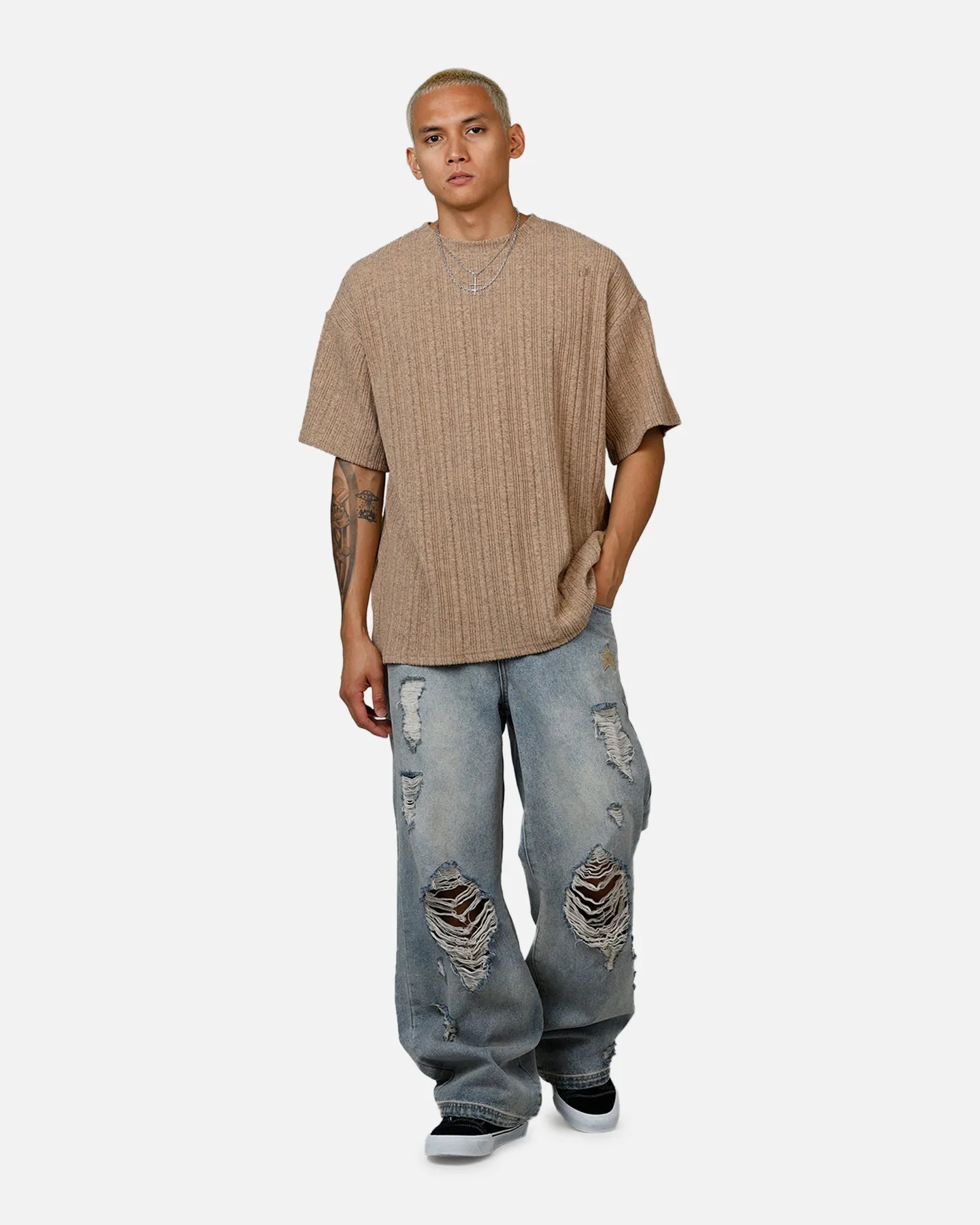 XXIII Rib Knit T-Shirt Tan Marle sold by Culture Kings product image thumbnail 3