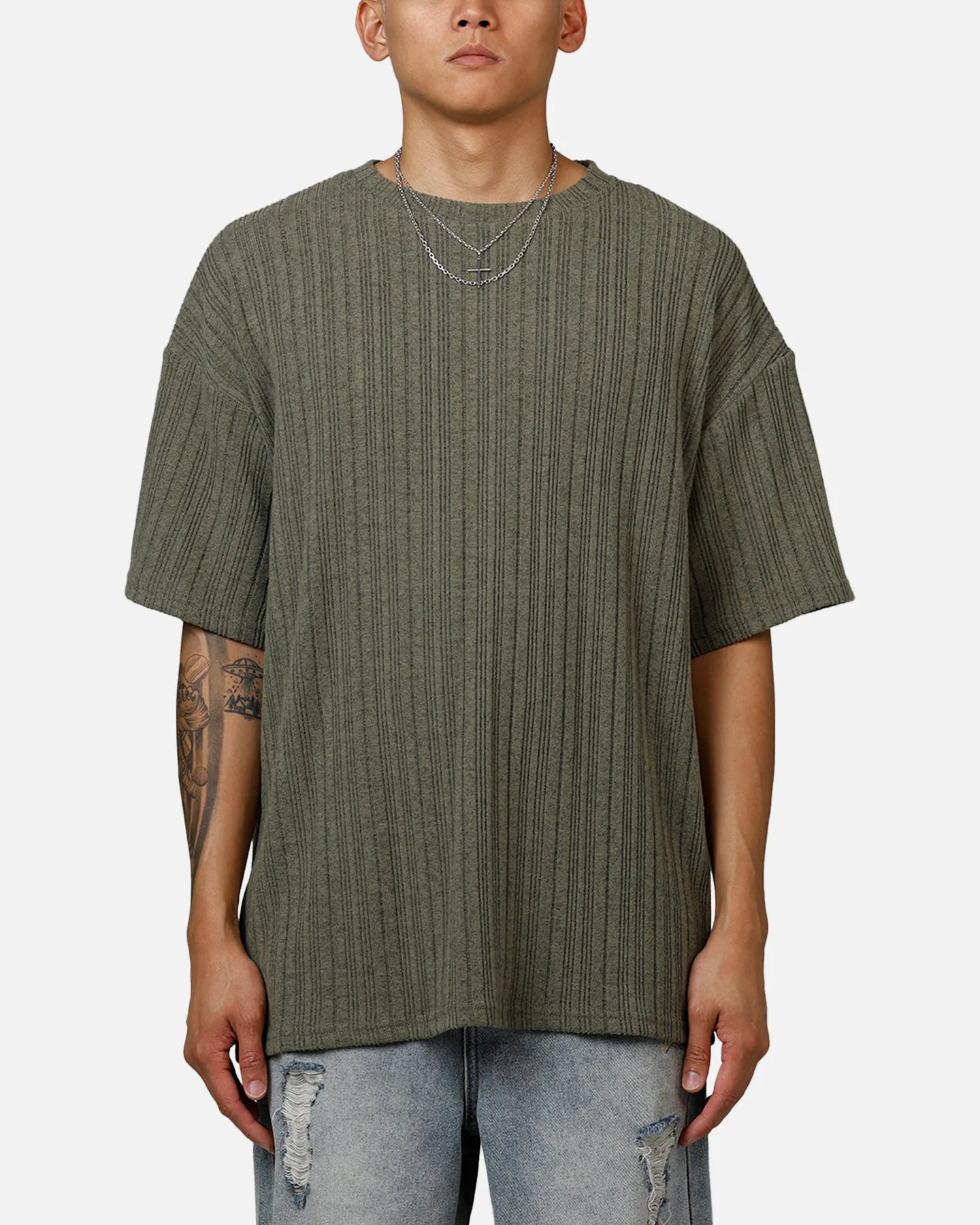 XXIII Rib Knit T-Shirt Olive Marle sold by Culture Kings