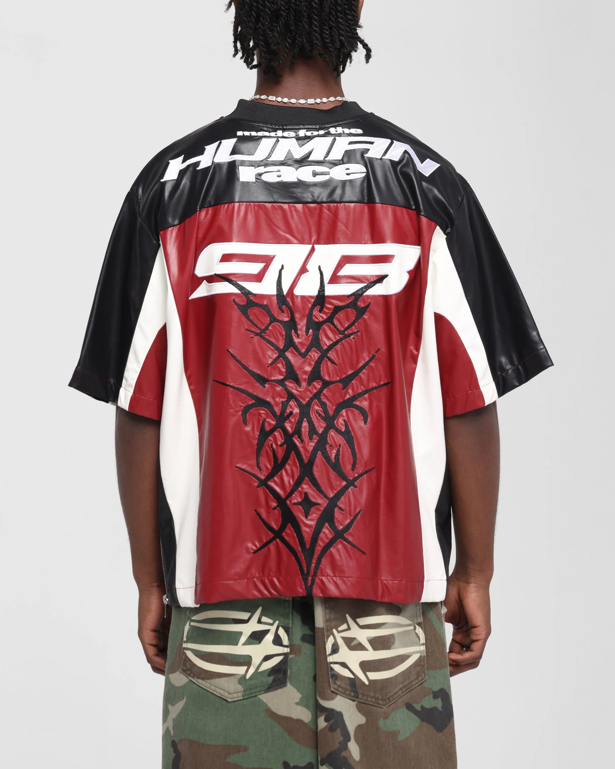 Loiter Vegan Leather Football Top Red/Black sold by Culture Kings product image thumbnail 2