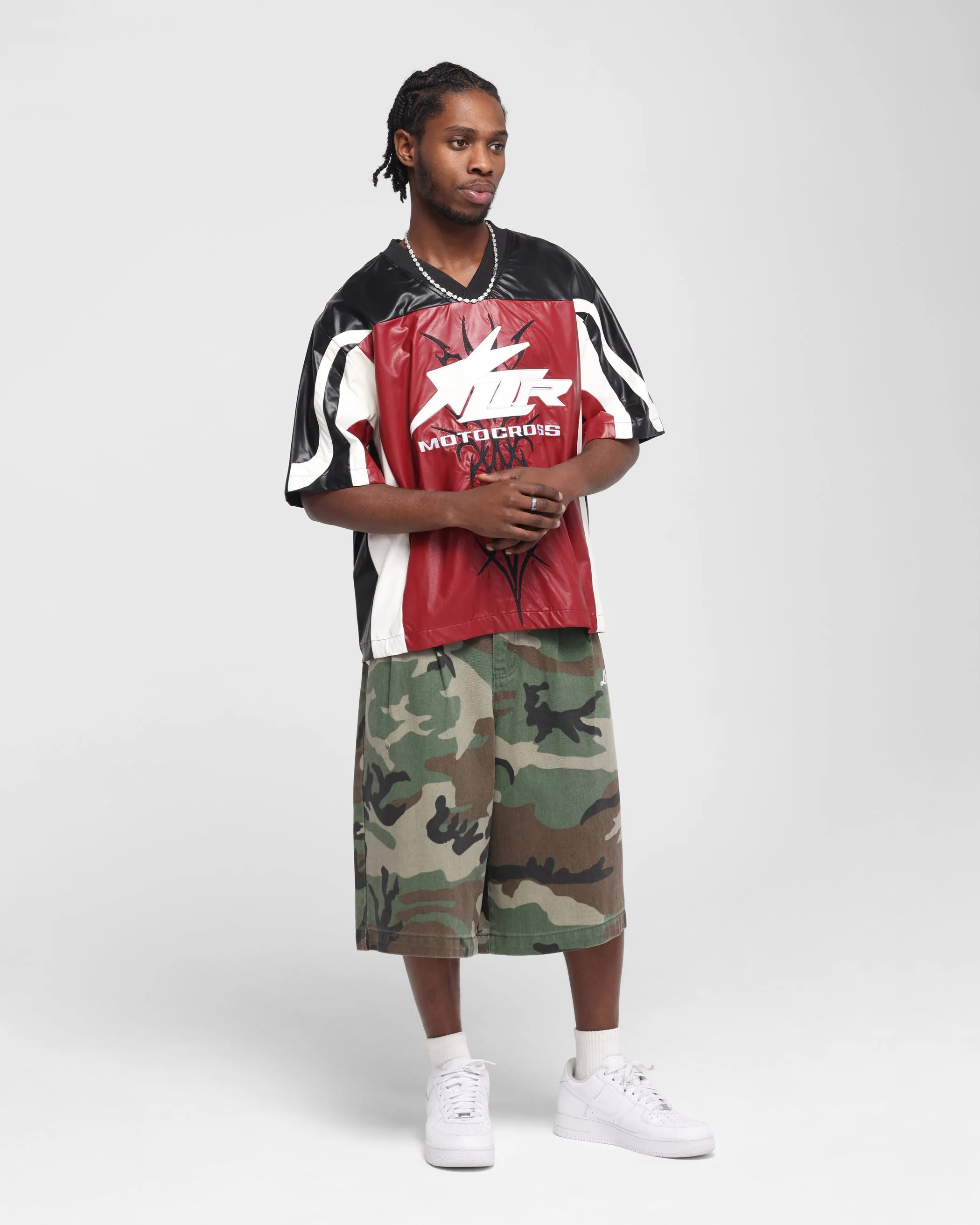 Loiter Vegan Leather Football Top Red/Black sold by Culture Kings product image thumbnail 3