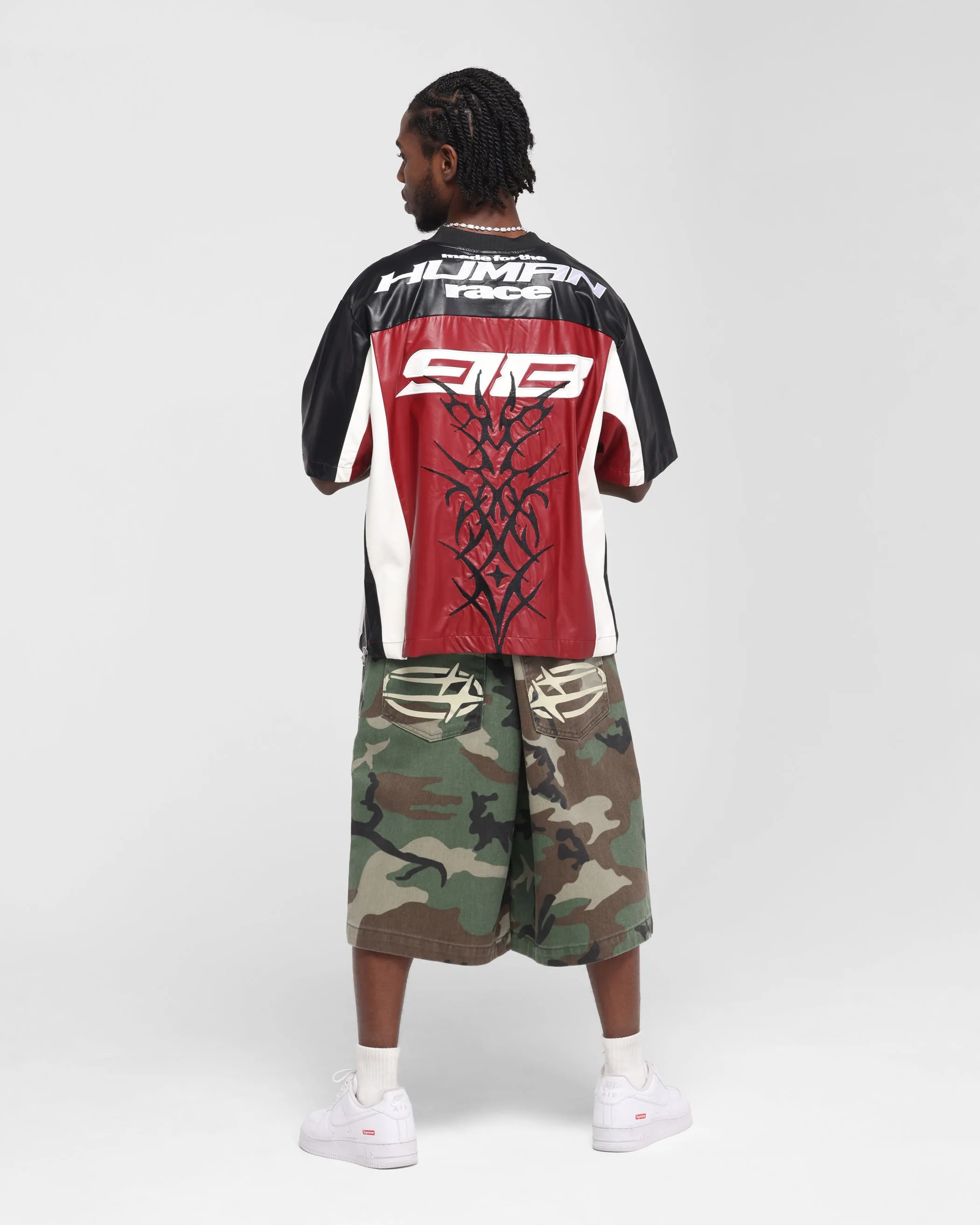 Loiter Vegan Leather Football Top Red/Black sold by Culture Kings product image thumbnail 4