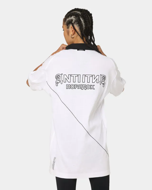 The Anti Order Military Oversized Polo Shirt White/Black sold by Culture Kings
