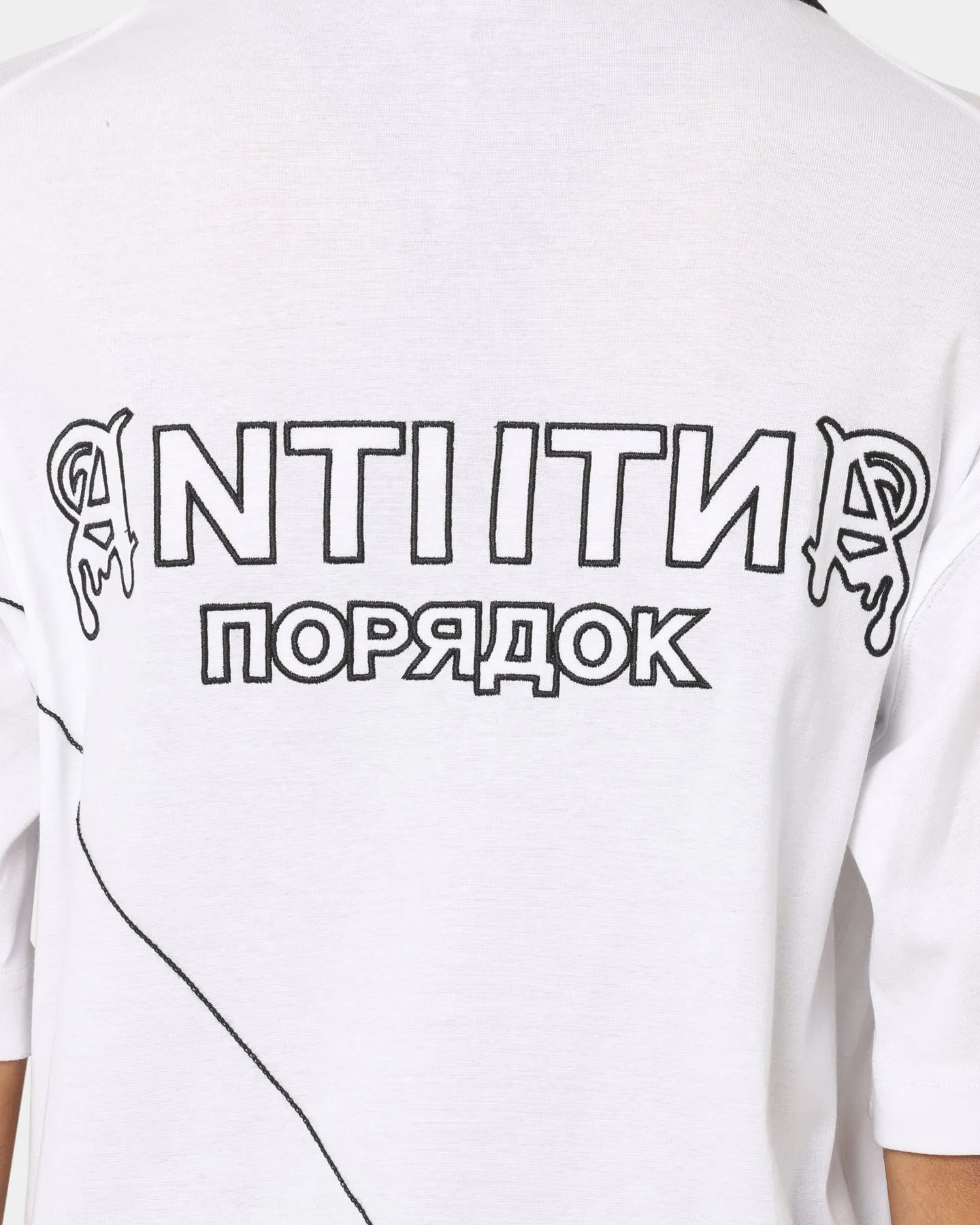 The Anti Order Military Oversized Polo Shirt White/Black sold by Culture Kings product image thumbnail 4