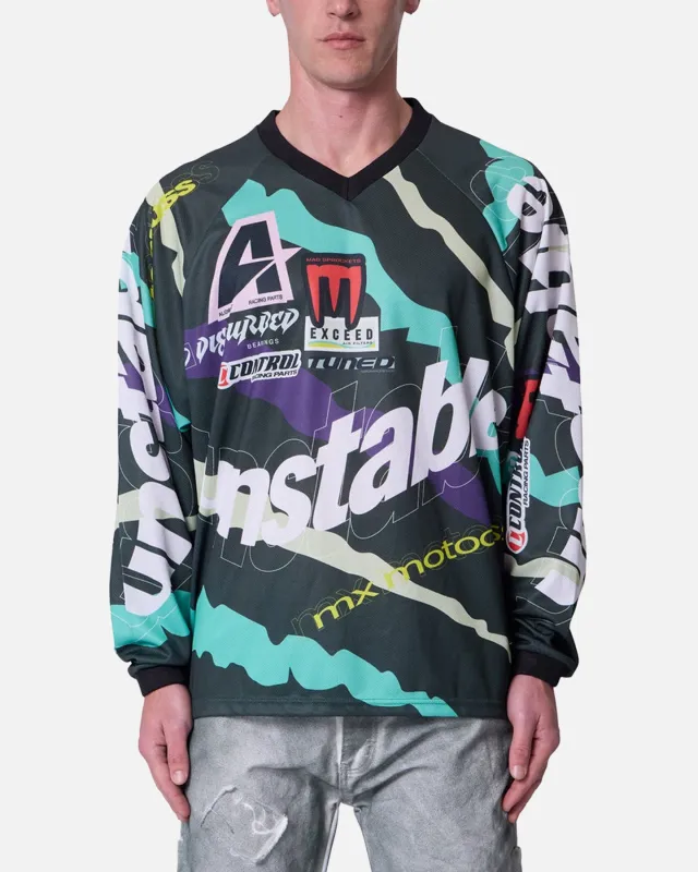MNML Unstable Moto Long Sleeve T-Shirt Mint/Multi sold by Culture Kings