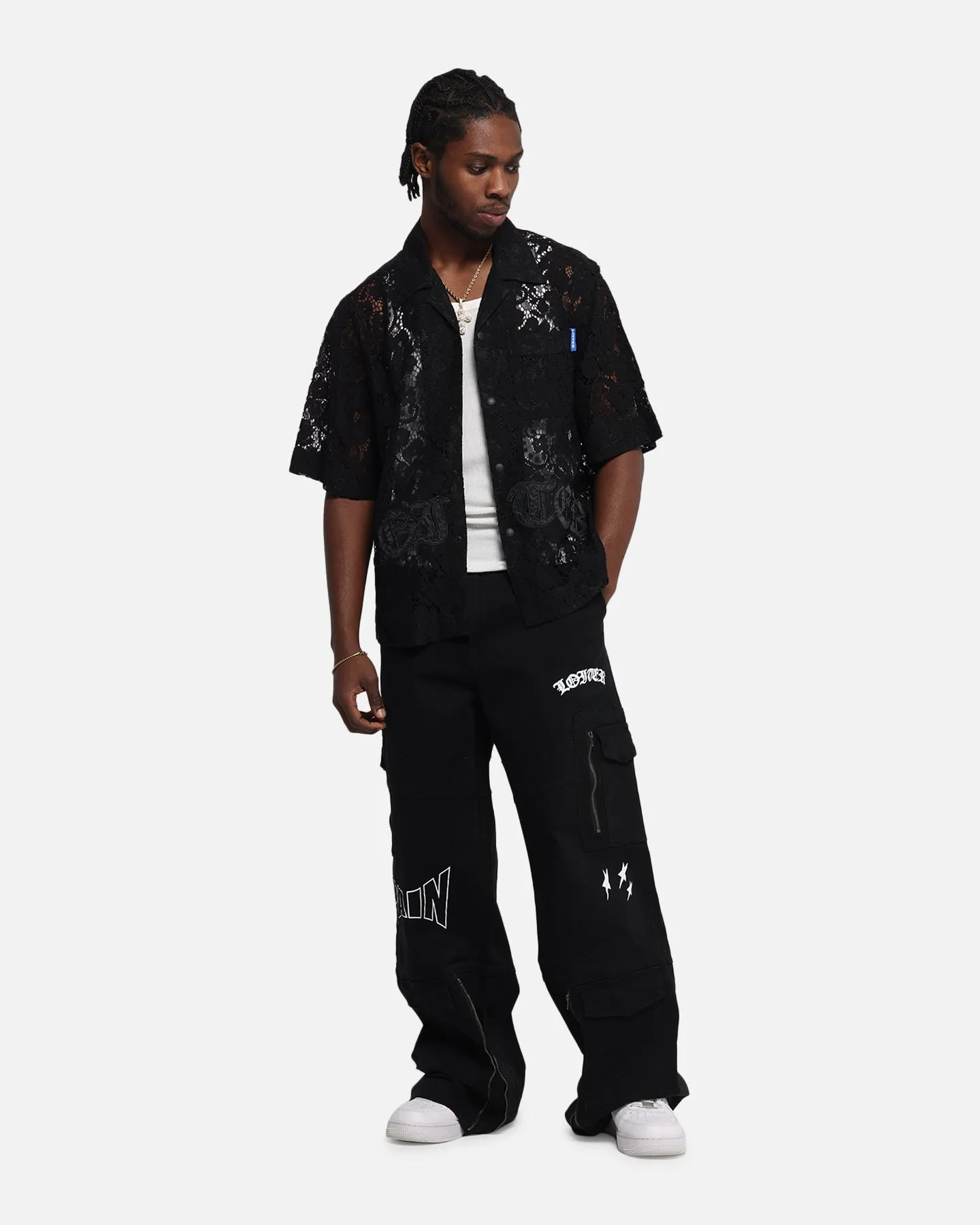 Loiter Lace Button Up Shirt Black sold by Culture Kings product image thumbnail 3