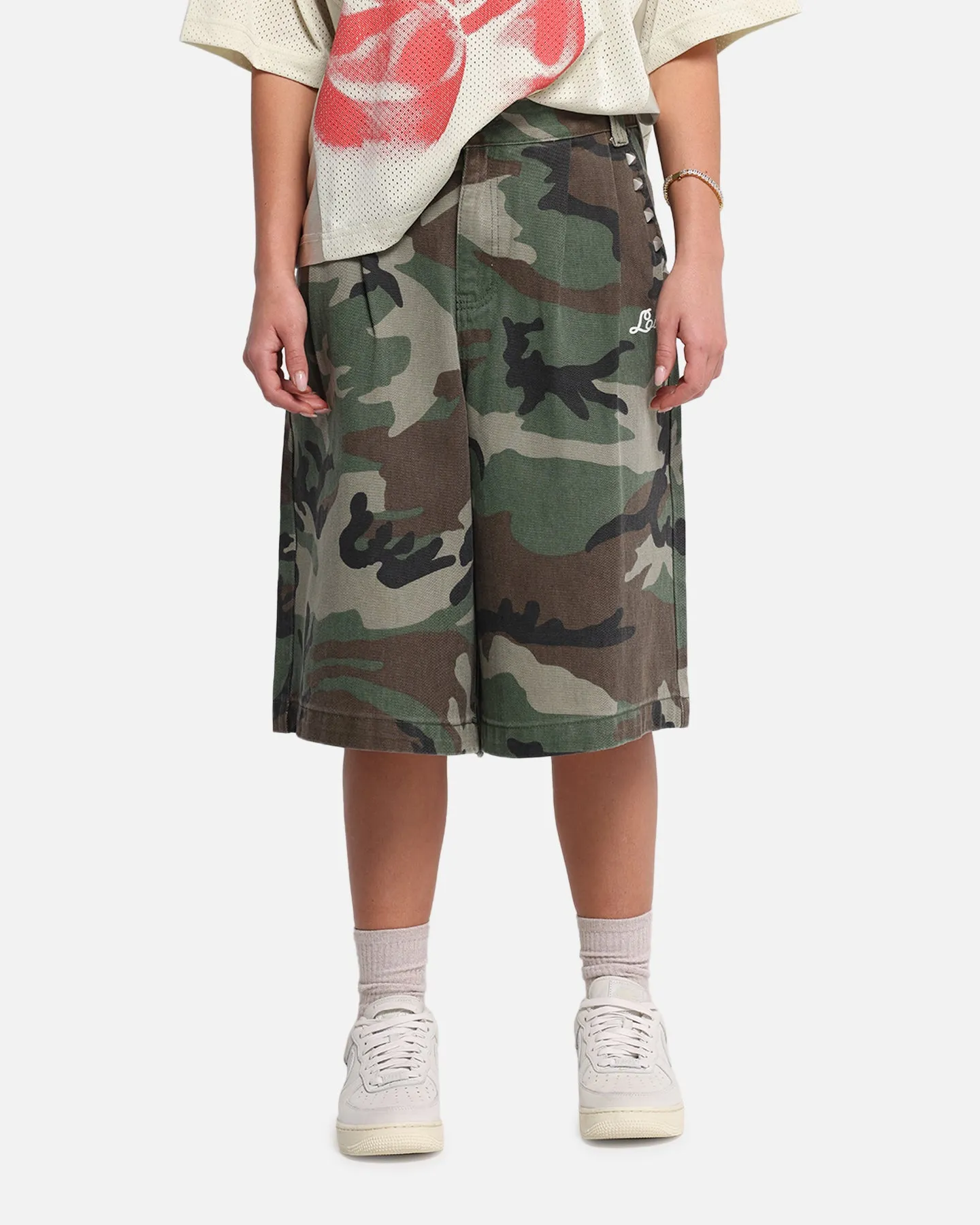 Loiter 3 Quarter Shorts Woodland Camo sold by Culture Kings