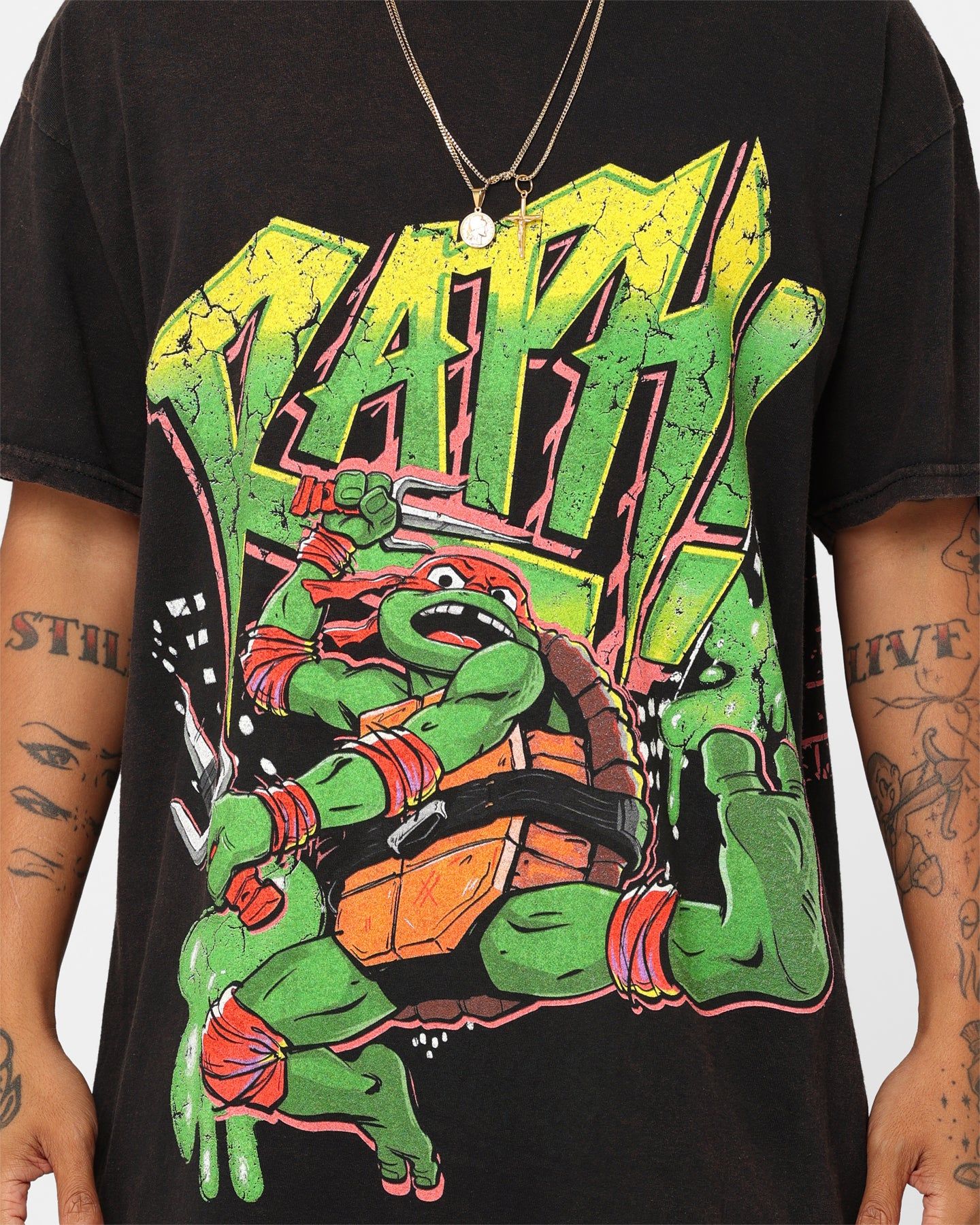 Goat Crew X Teenage Mutant Ninja Turtles Raphael Vintage T-Shirt Black Wash sold by Culture Kings product image thumbnail 4