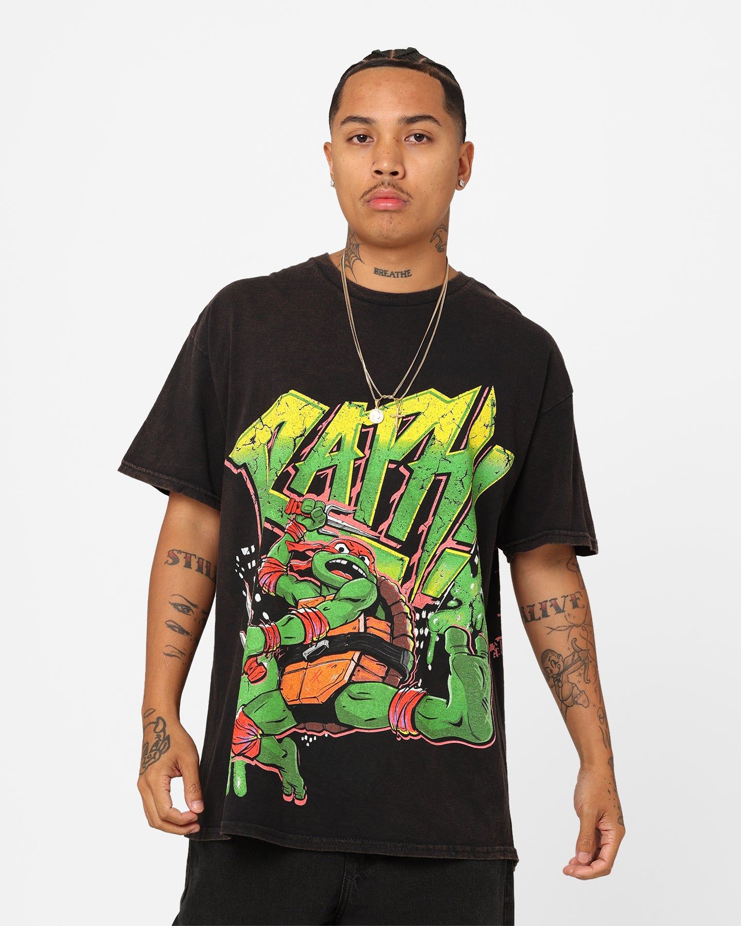Goat Crew X Teenage Mutant Ninja Turtles Raphael Vintage T-Shirt Black Wash sold by Culture Kings