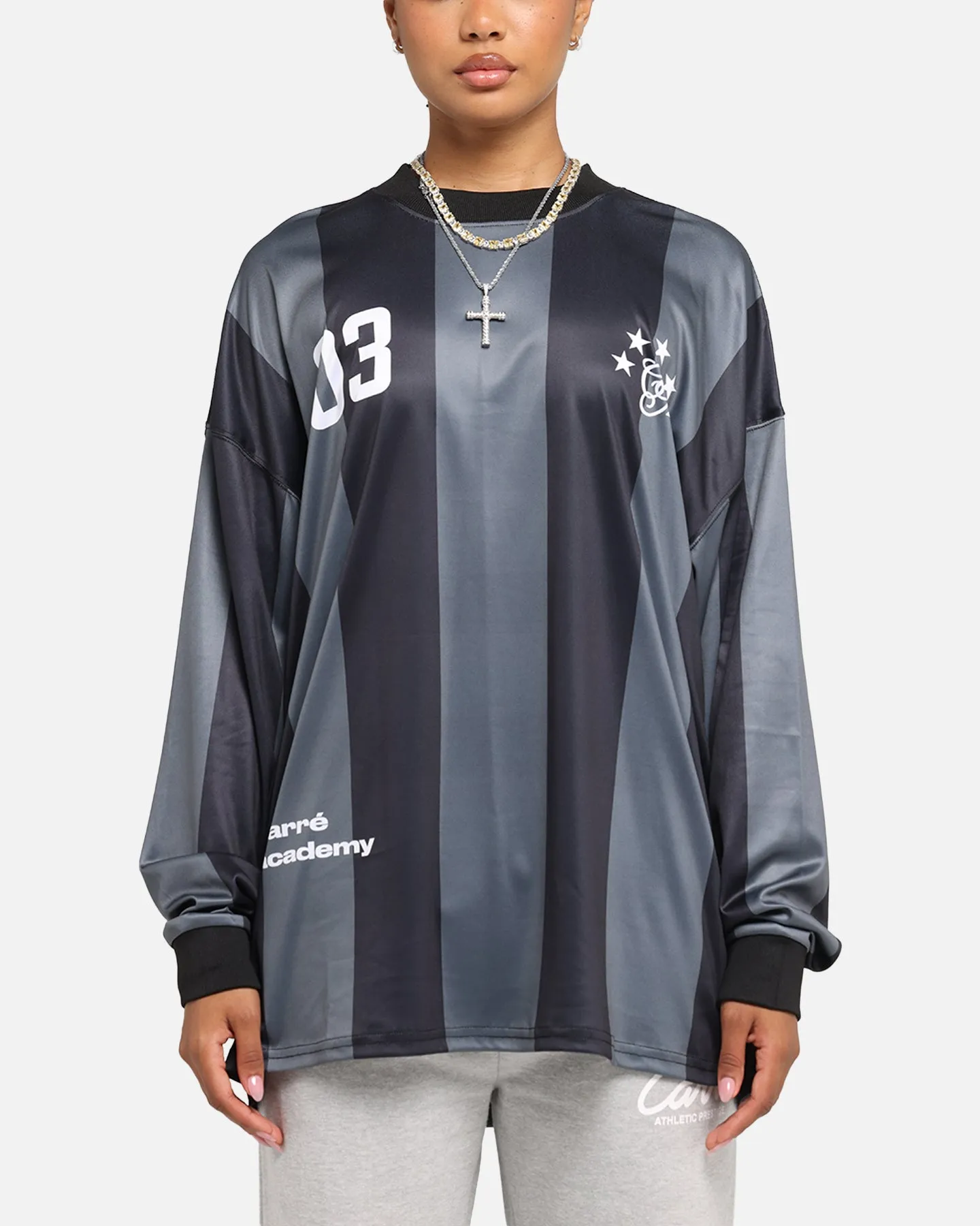 Carre Academy Oversized Long Sleeve T-Shirt Black/Grey sold by Culture Kings