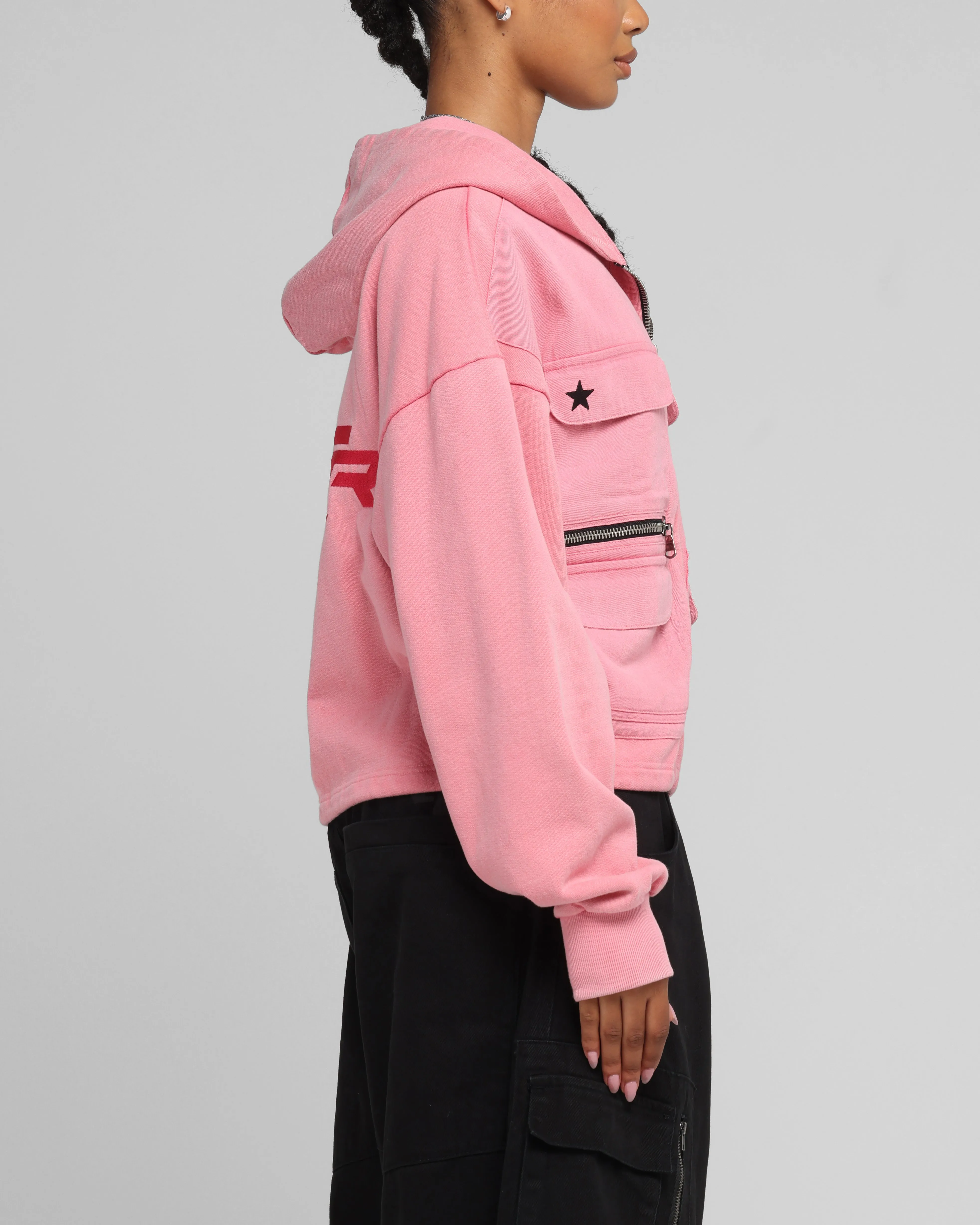 Loiter Women's Utility Cropped Hoodie Pink sold by Culture Kings product image thumbnail 3