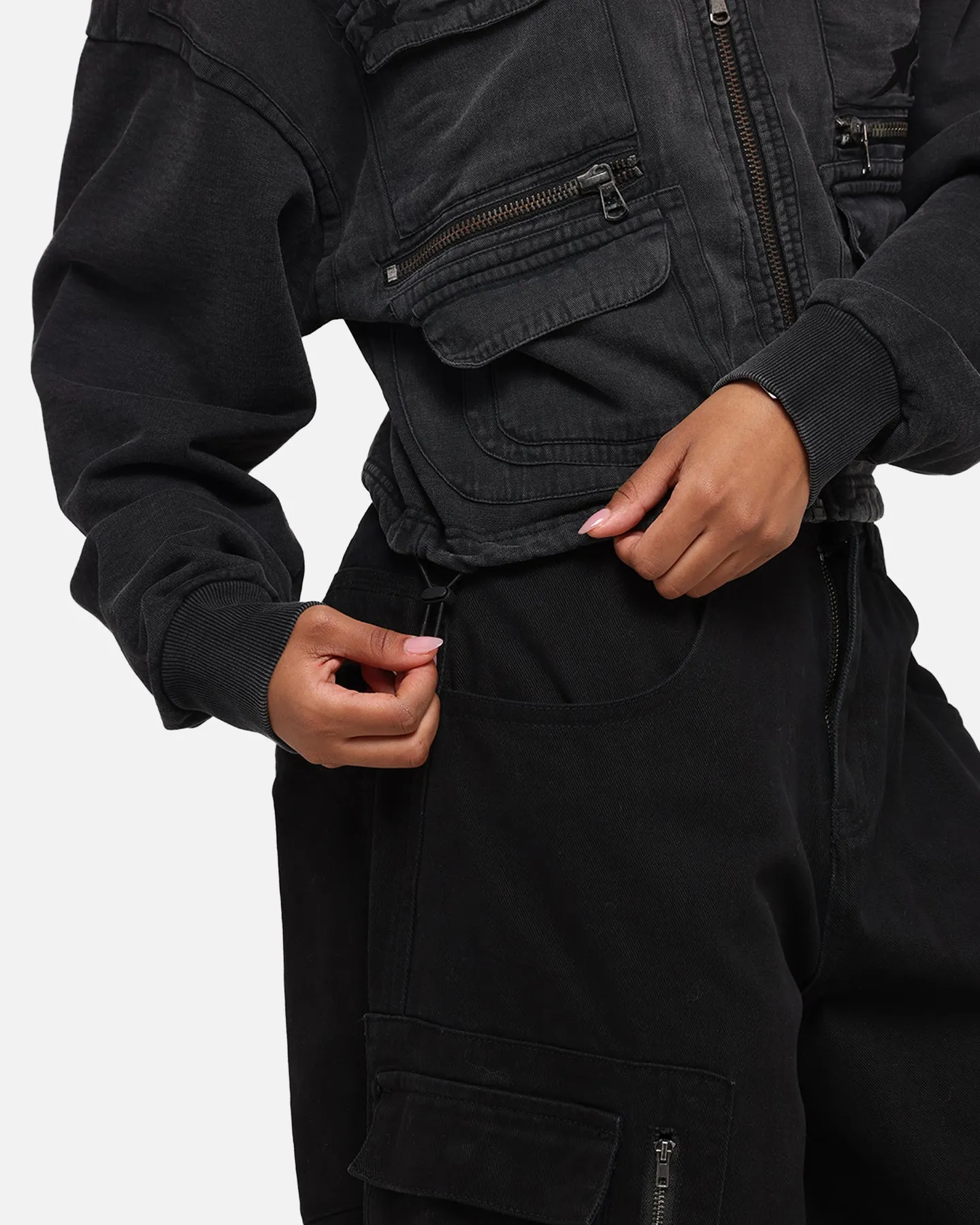 Loiter Women's Utility Cropped Hoodie Washed Black sold by Culture Kings product image thumbnail 3