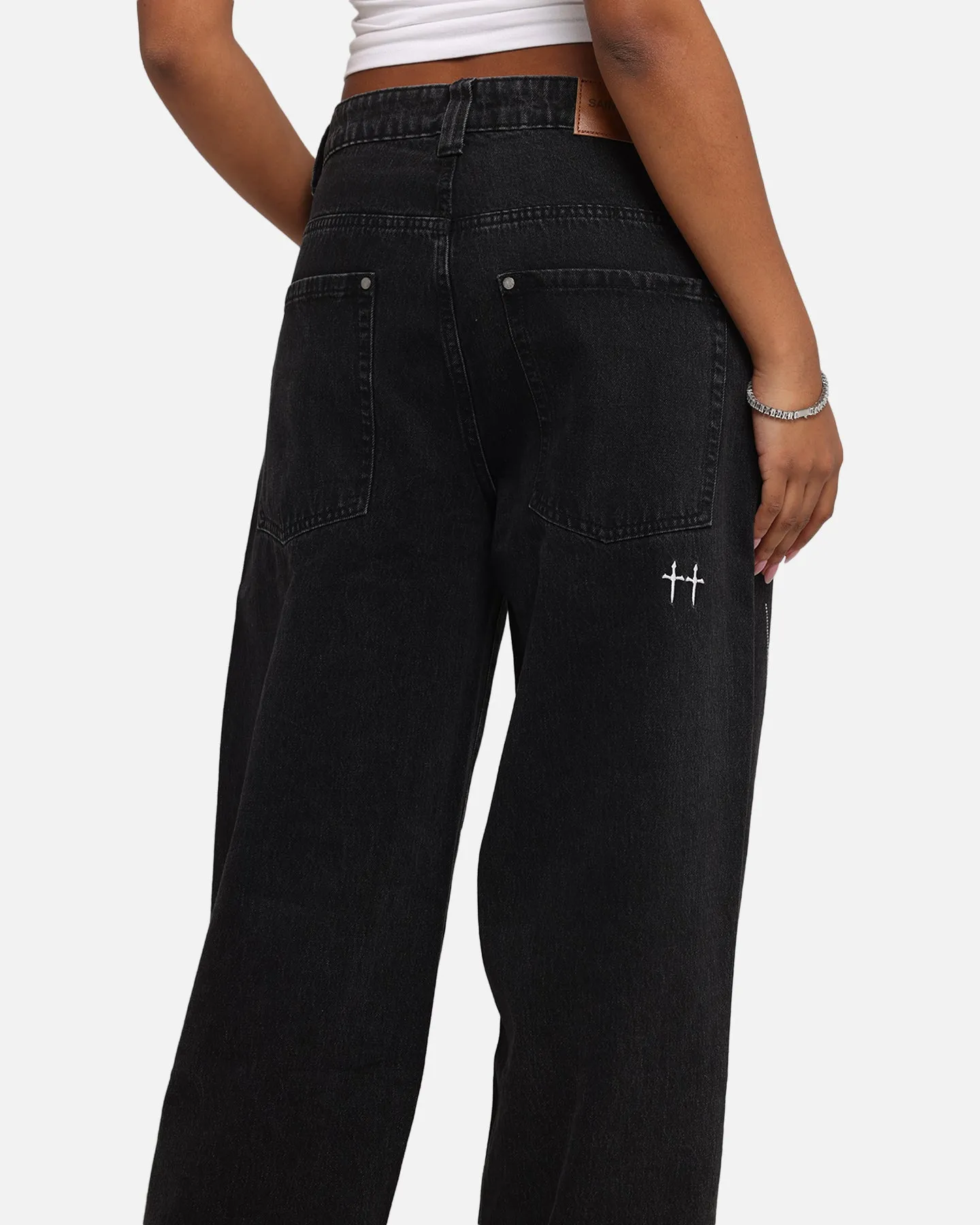 Saint Morta Amplus Tribal Rhinestone Jeans Black Shadow sold by Culture Kings product image thumbnail 4